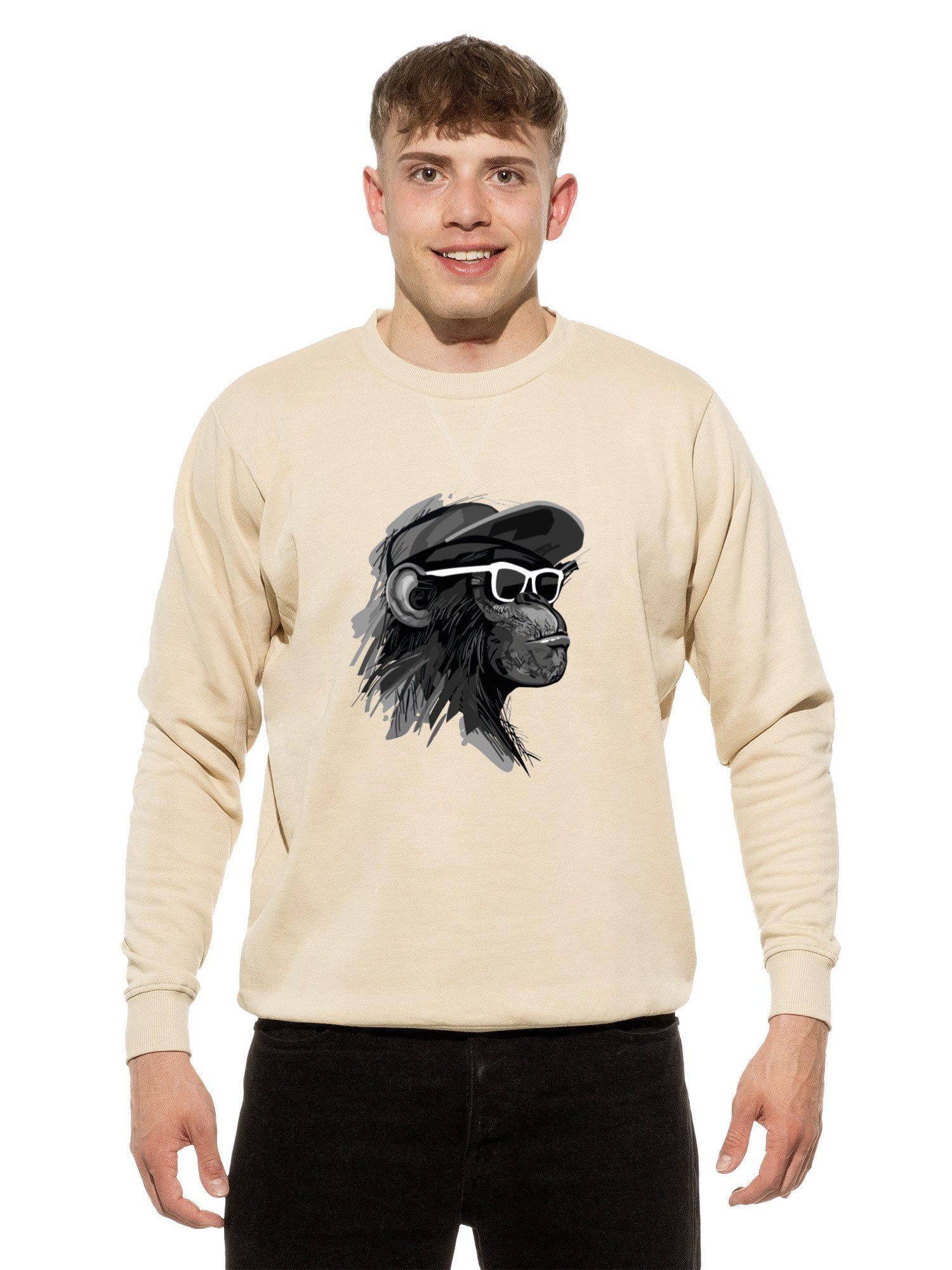 Cotton Prime® Hoodie Cool Monkey mit Brille mit weichem Innenfleece