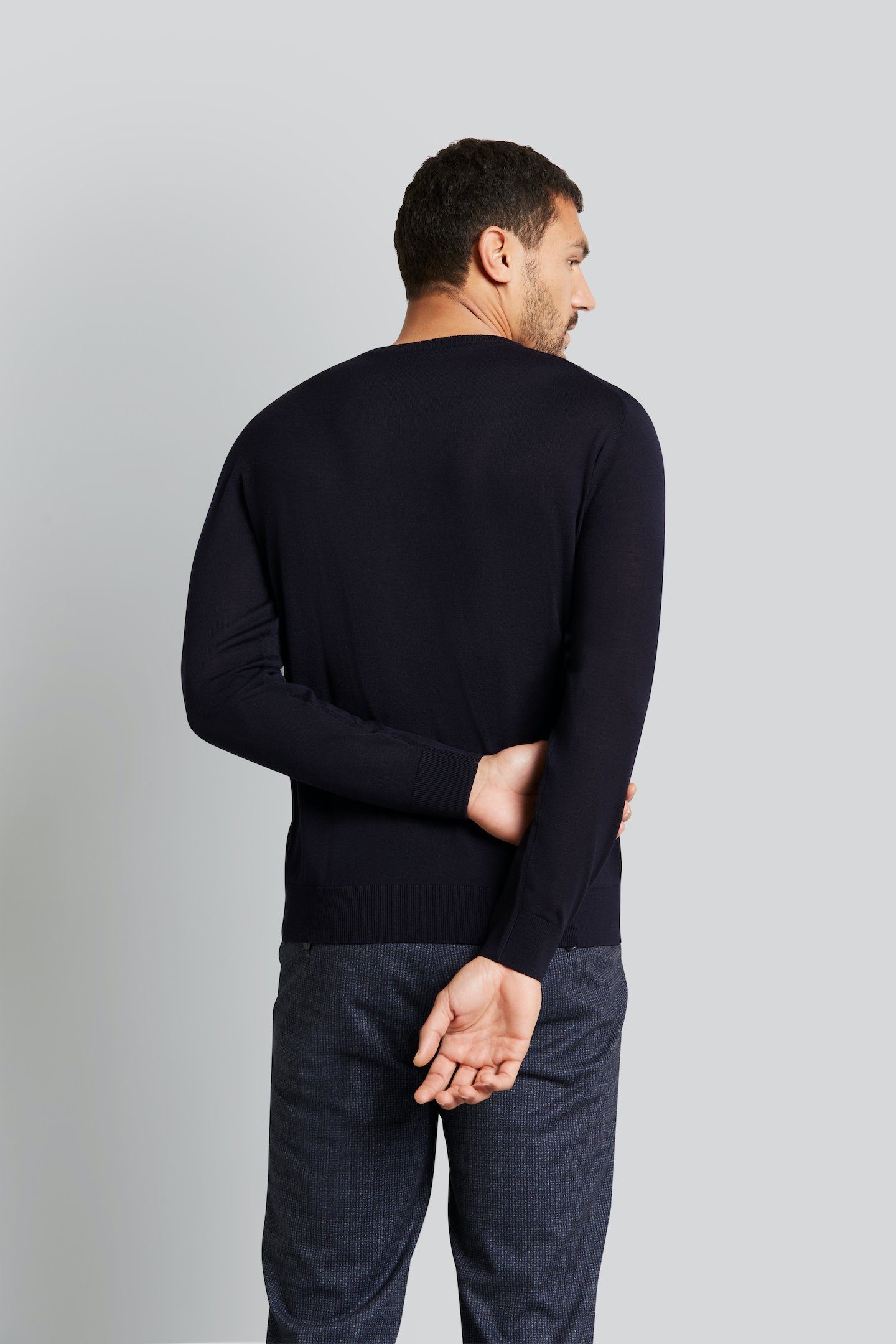 bugatti Rundhalspullover aus feiner Merinowolle günstig online kaufen