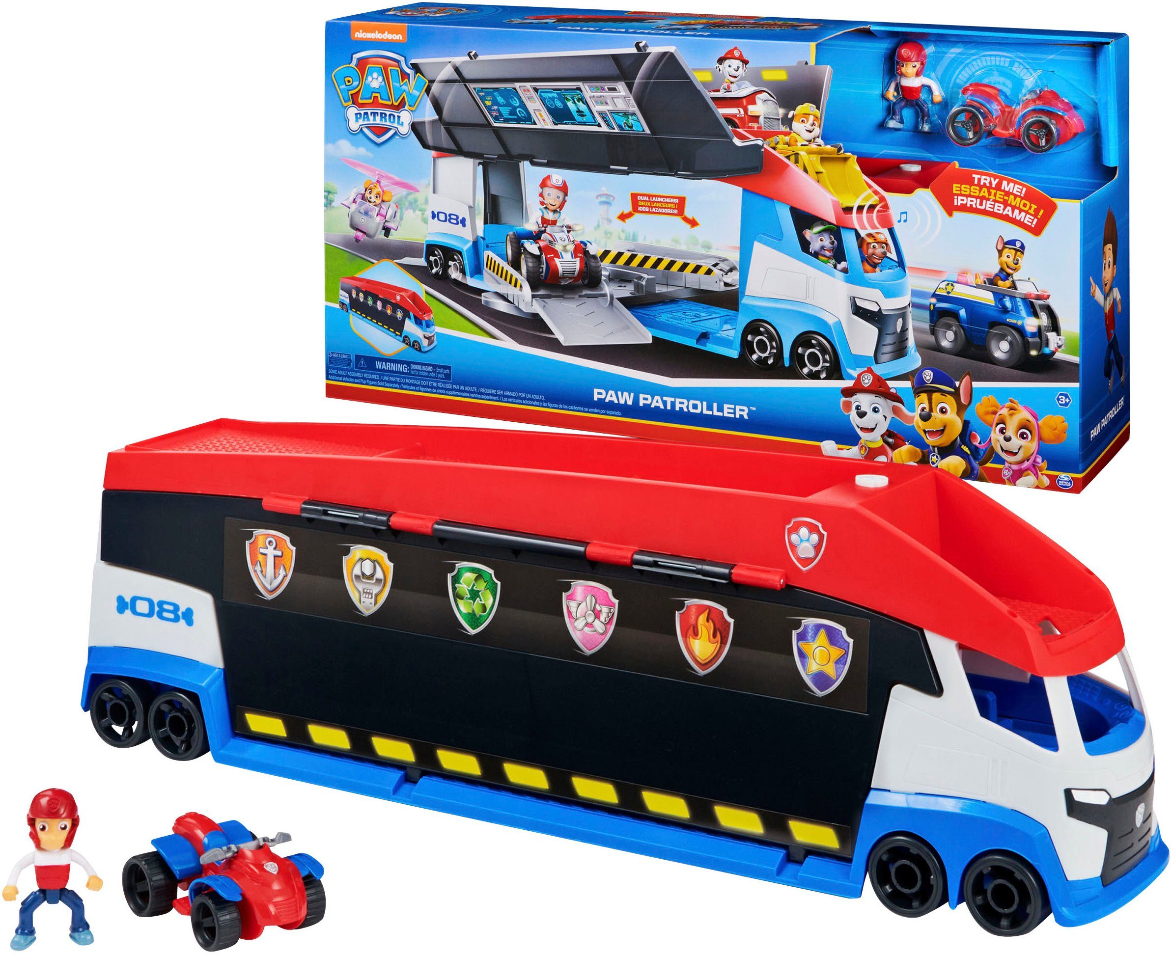 Spin Master Spielzeug-Auto Paw Patrol - Paw Patroller 2.0, inklusive Ryder-Figur und Basis Fahrzeug