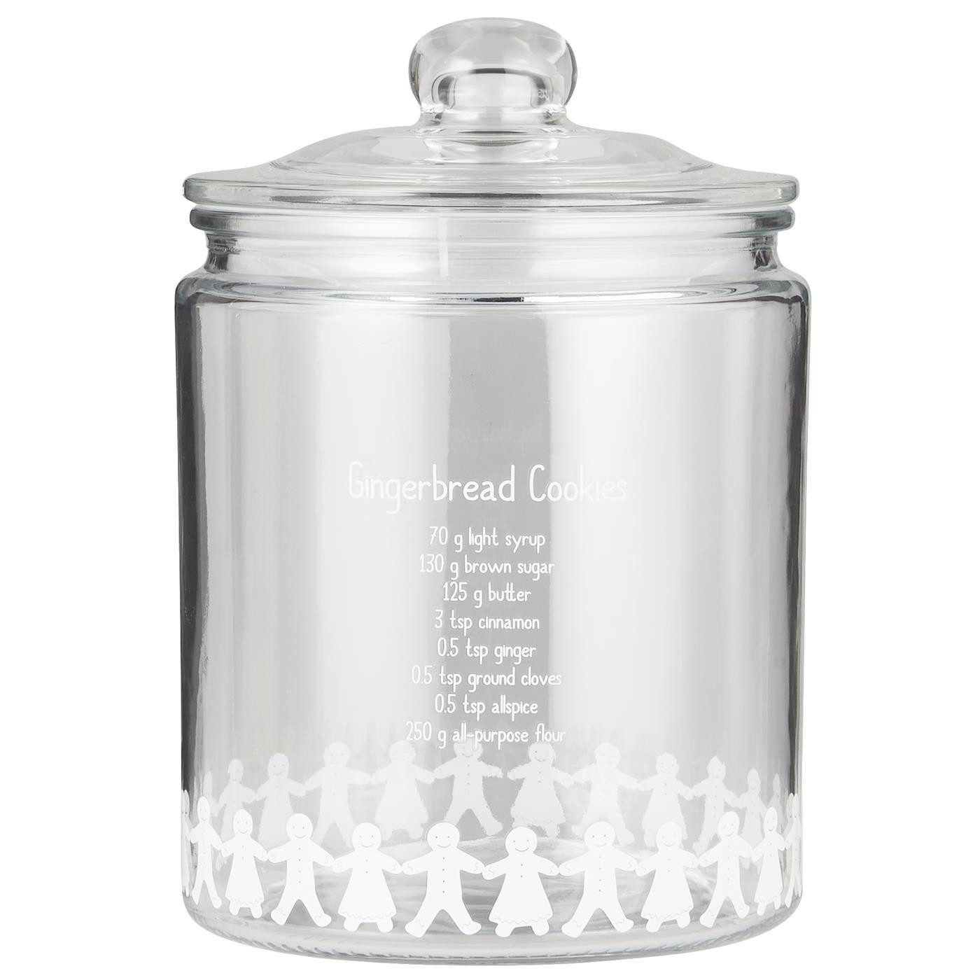 Ib Laursen Keksdose Stillenat, Glas, Höhe: 21cm, Farbe: Transparent, Motiv: Lebkuchenmännchen