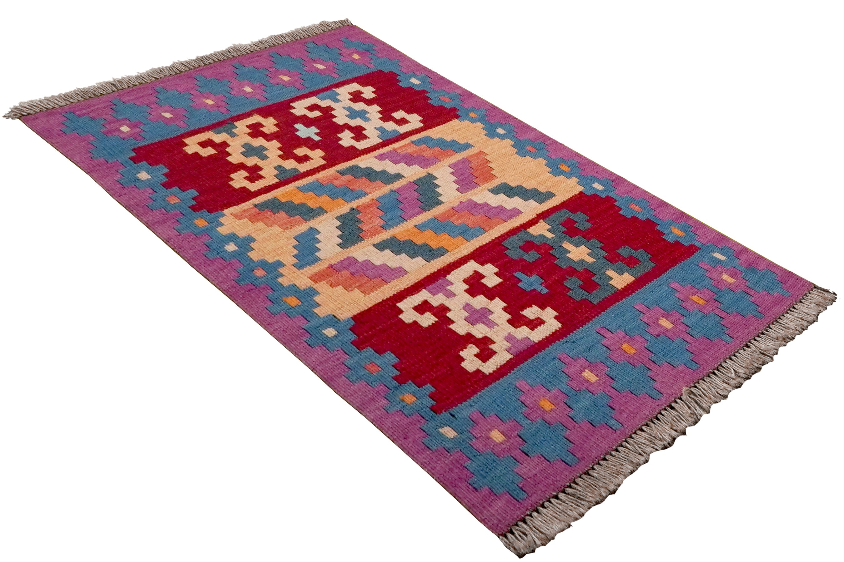 Rugtales Teppich Kelim Gashgai 88x63cm, Rechteck, Handgemachtes Unikat, nachhaltig und fair gefertigt