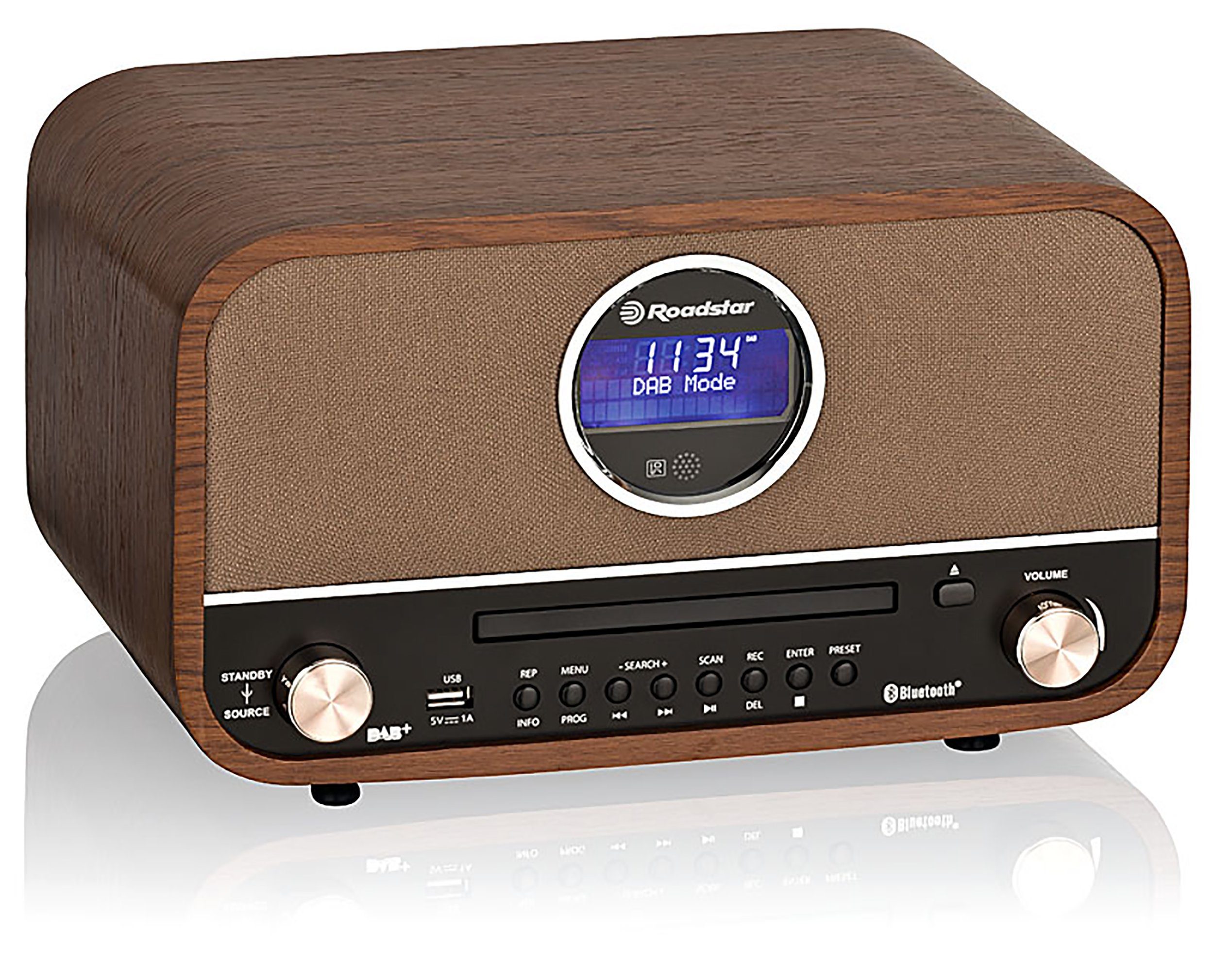 Roadstar HRA-1786D+BT Retro Design Radio mit Bluetooth & DAB CD/MP3 USB Vintage 