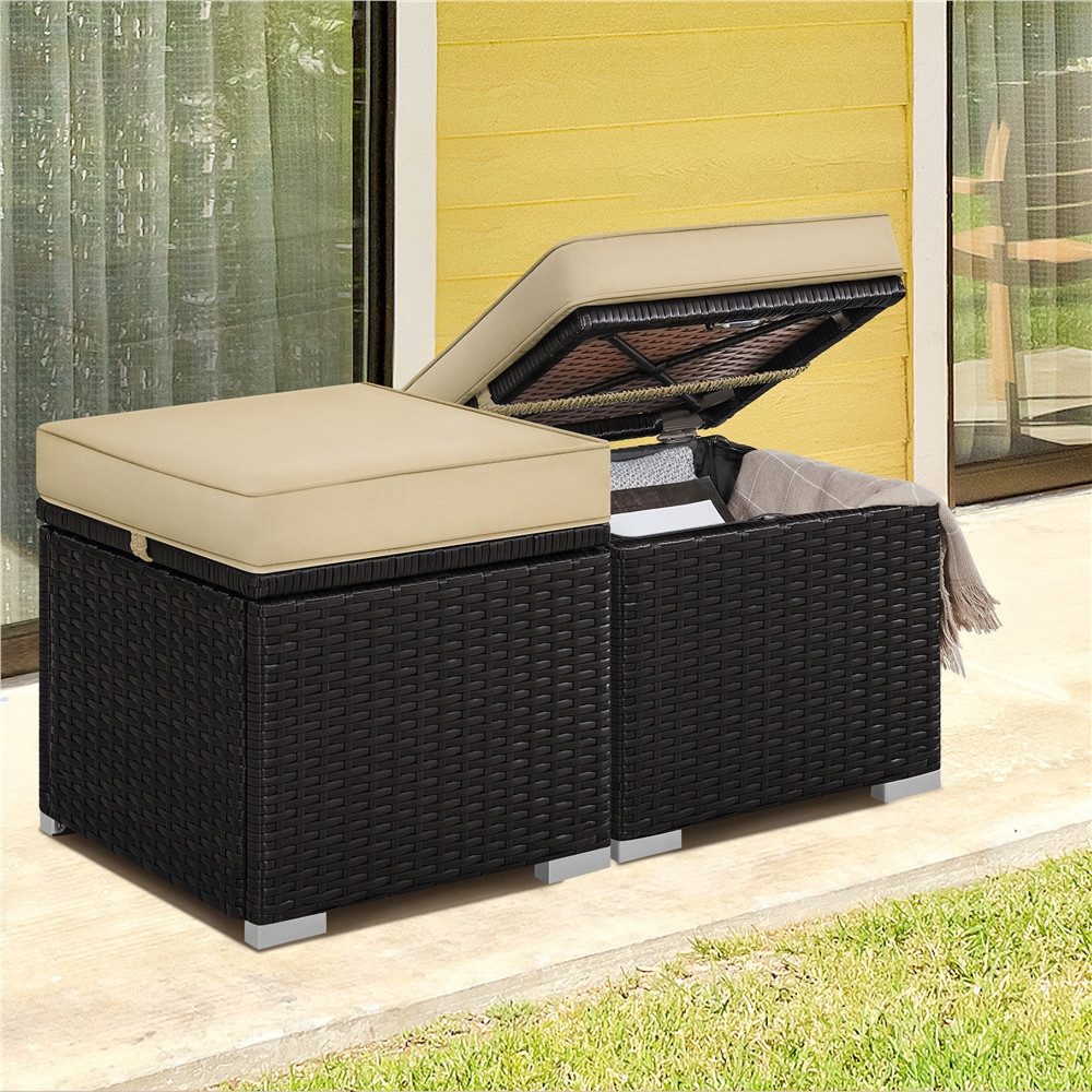 Yaheetech Hocker, 2 STK. Rattan Hocker günstig online kaufen