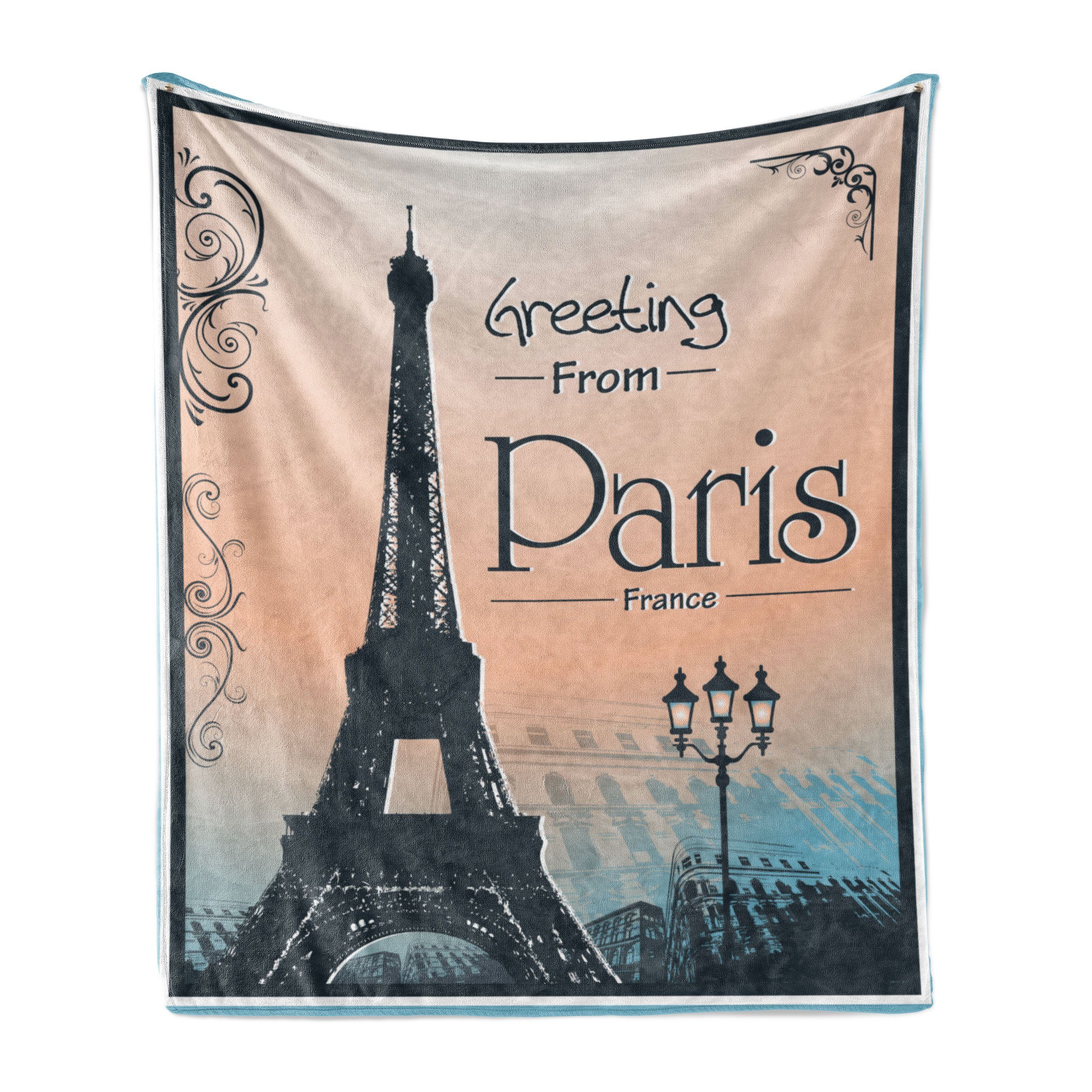 Wohndecke Gemütlicher Plüsch für den Innen- und Außenbereich, Abakuhaus, Eiffelturm Gruß von Paris