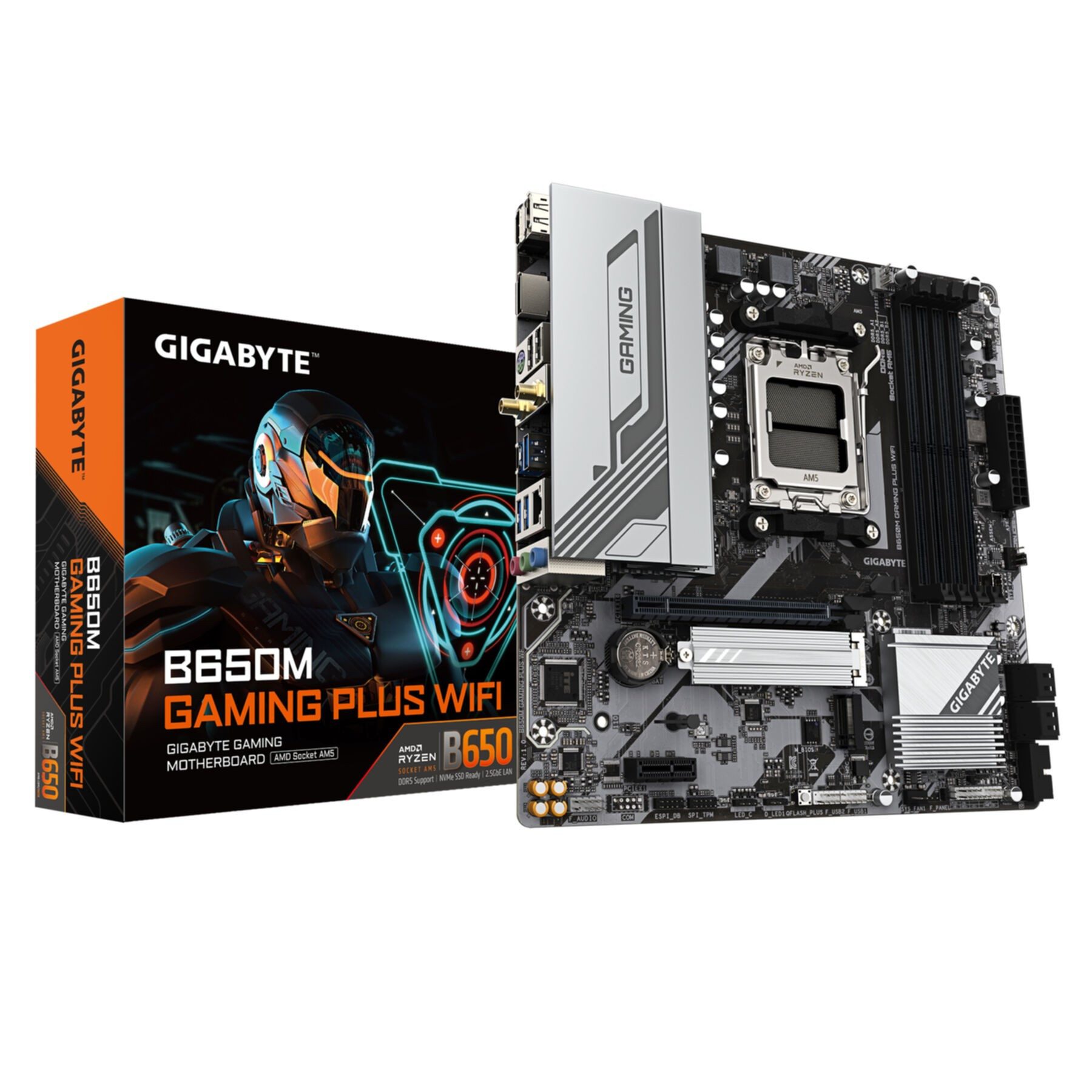 B650M GAMING PLUS WIFI Mainboard – AMD Ryzen 9000 CPUs, 5+2+2 Phasen V Mainboard