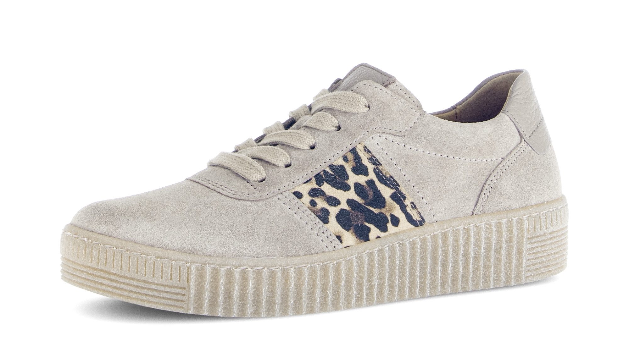 Gabor Plateausneaker, Freizeitschuh, Halbschuh, Schnürer mit Plateausohle in Krepp-Optik