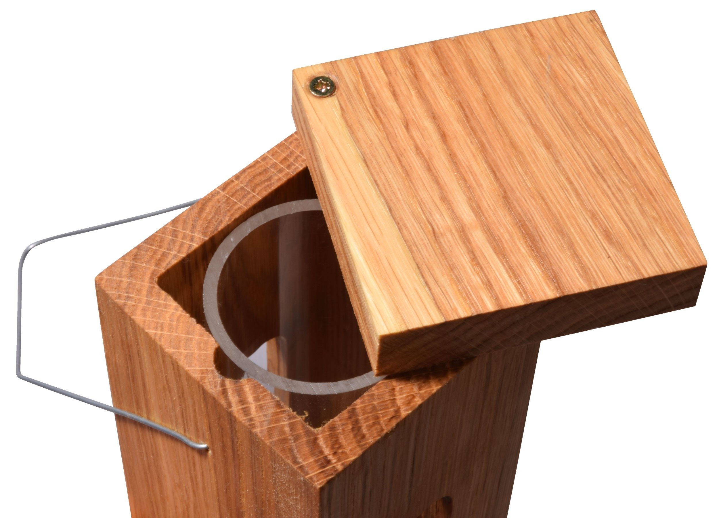 LUXUS-VOGELHAUS Futterhaus Vogelhaus Futterspender, Eiche klein