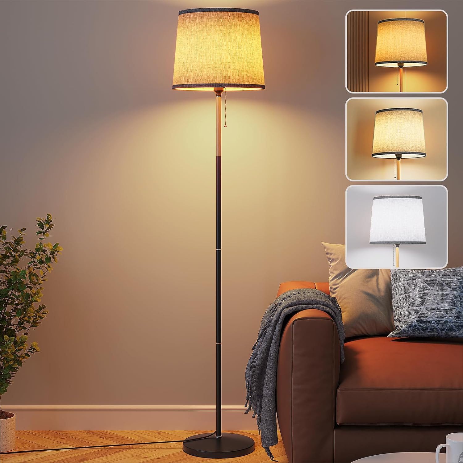 TLGREEN Stehlampe mit Smart LED-Birne & Fernbedienung, 170cm Hohe Standleuchte inkl. 9W LED, E27 Fassung, Für Wohnzimmer, Schlafzimmer, Büro
