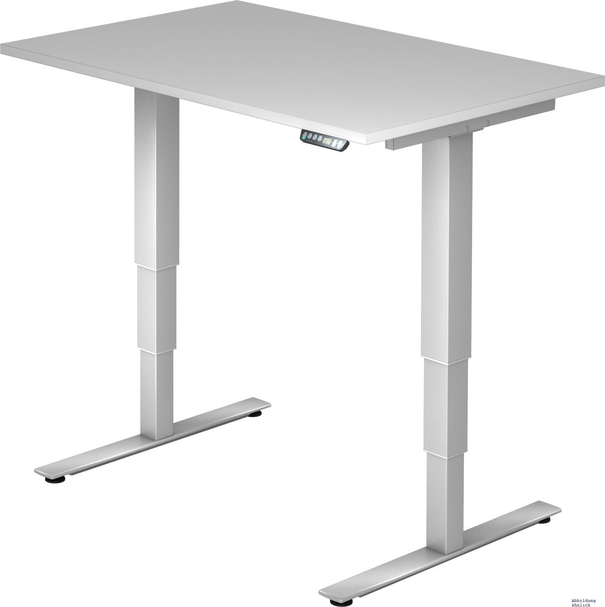 Schreibtisch Schreibtisch 120x80x62-127cm grau/silber elektrisch höhenverstellbar