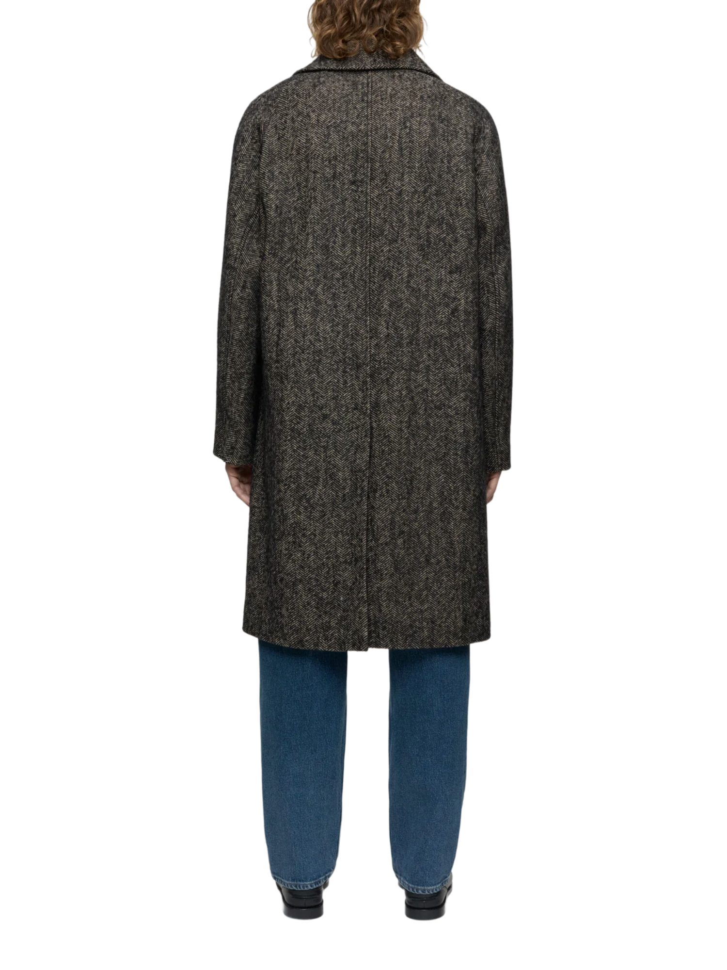 CLOSED Funktionsjacke schwarz,Outdoor,Wolle,Reverskragen,Lang,Relaxed Fit