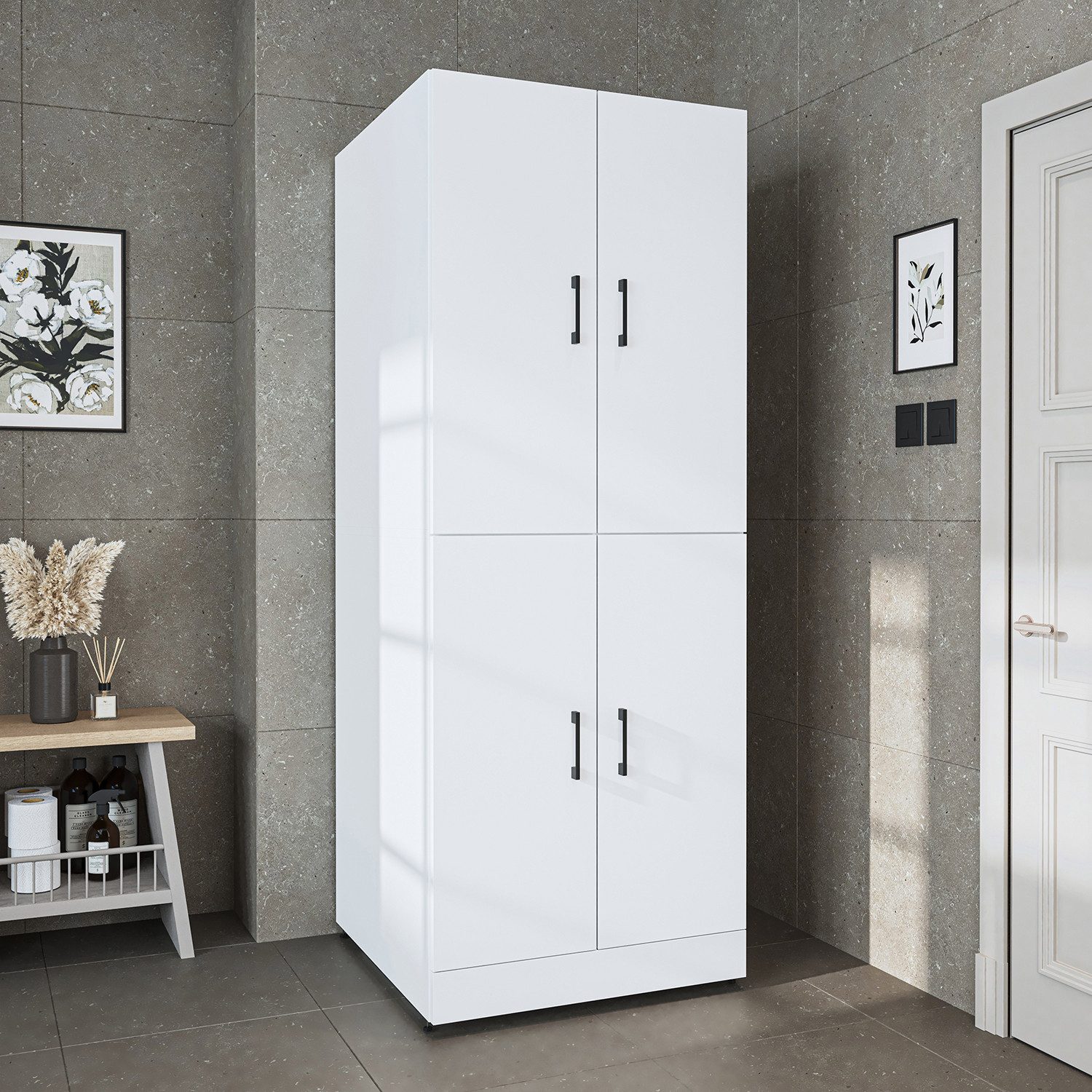 Roomart Waschmaschinenumbauschrank "DORA" (für Waschmaschine & Trockner mit günstig online kaufen