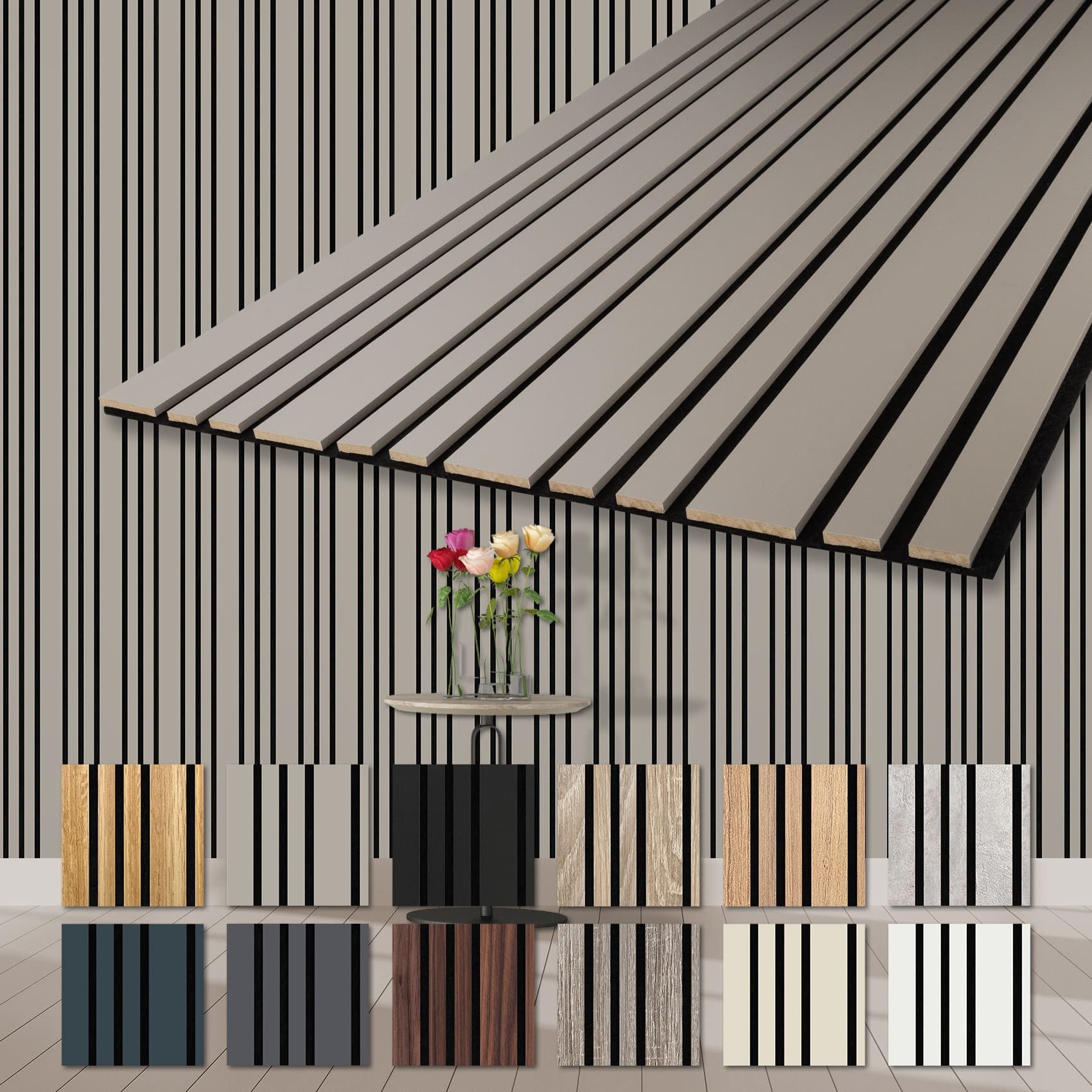 Hexim Wandpaneel, (Akustikpaneele 2 Stück 278x60cm Holz Mila - flexible Hol günstig online kaufen