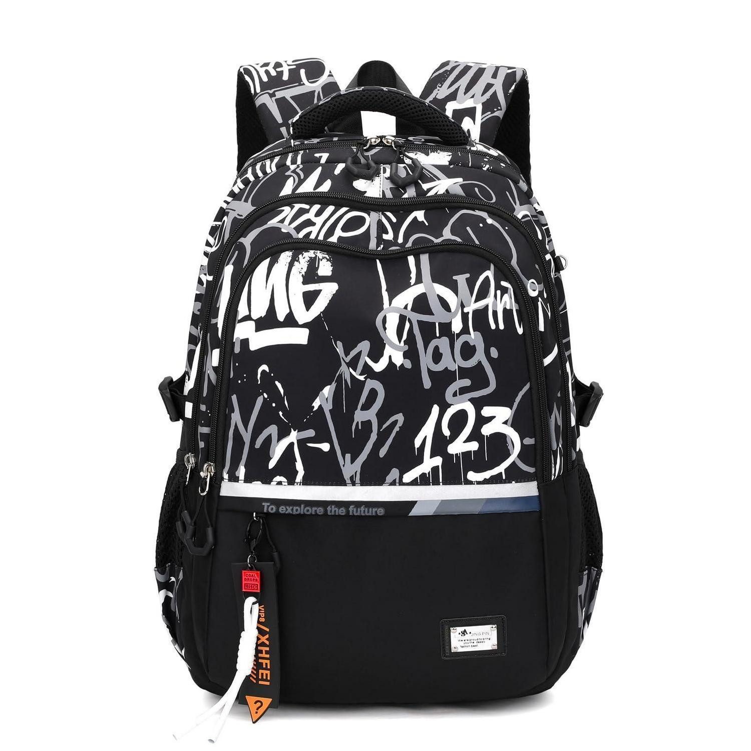 LuxusKollektion Schulrucksack Rucksack Teenager 15,6" Laptopfach Schwarz