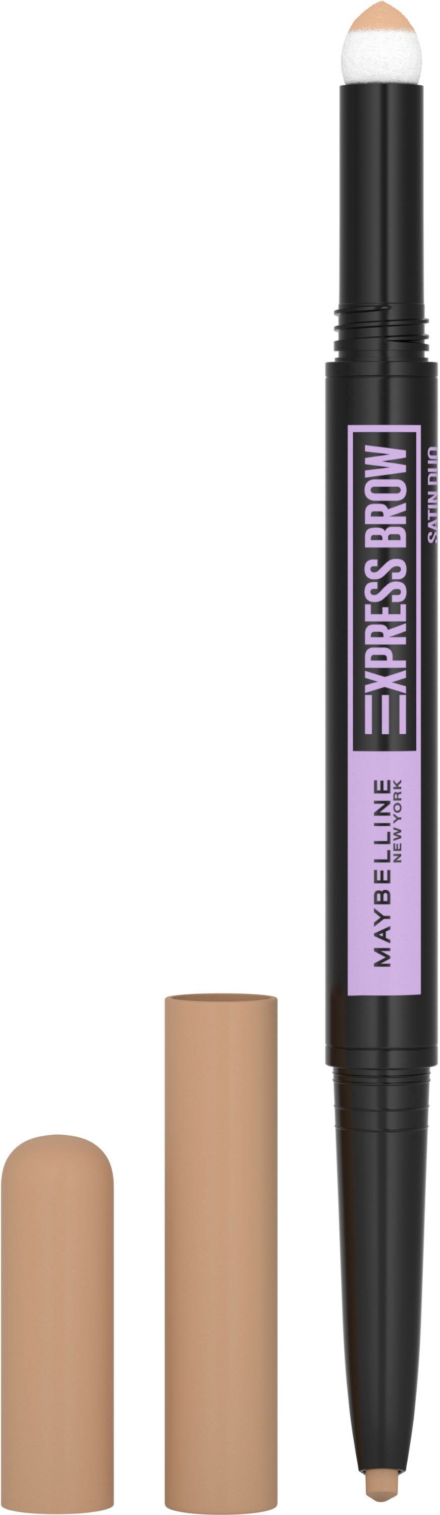 In einer Zeitschrift vorgestellt und ausverkauft! MAYBELLINE NEW YORK York New Express Augenbrauen-Stift Satin Blond Duo, Brow Maybelline 0 Augen-Make-Up, Light Duo-Applikator