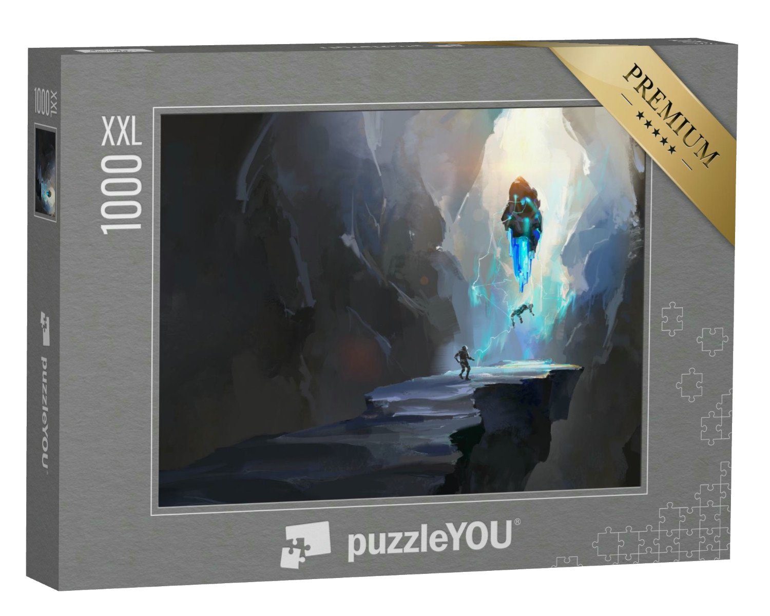 puzzleYOU Puzzle Außergewöhnliche Höhle, schwebender Mensch, 1000 Puzzleteile, puzzleYOU-Kollektionen Fantasy