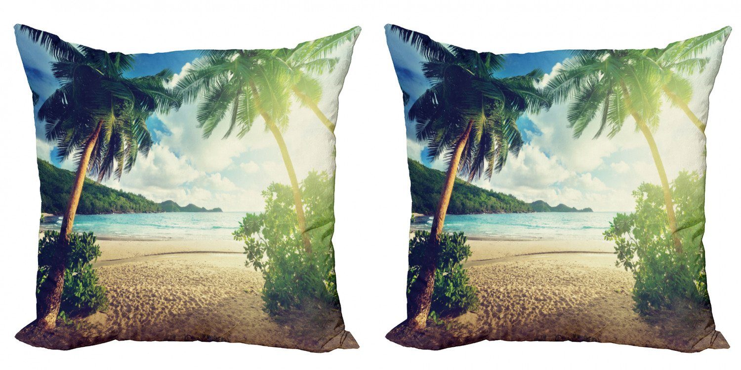 Kissenbezüge Modern Accent Doppelseitiger Digitaldruck, Abakuhaus (2 Stück), Hawaiisch Palmen und Meer Foto