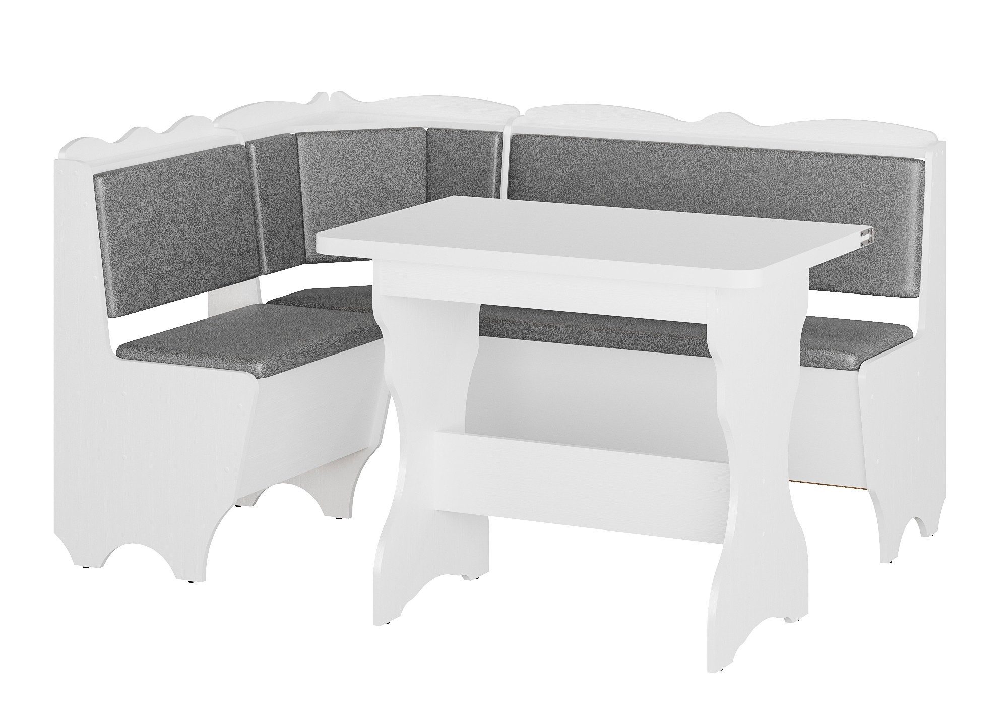 Rodnik Eckbank Rhodos, Eckbankgruppe in grau-weiß : Truhenbank + Esstisch a günstig online kaufen