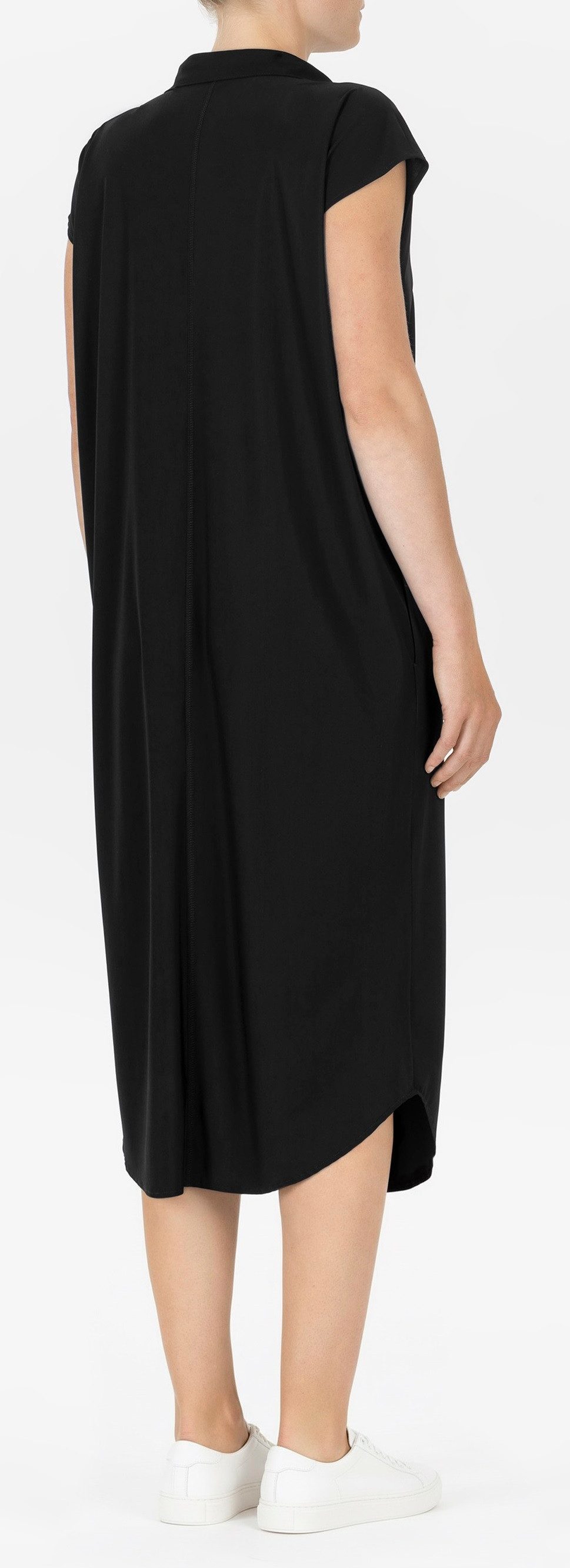 St.Ann Sommerkleid Kleid Dakota – Midi-Kleid im Relaxed Fit mit elegantem Kragen verdeckte Knopfleiste