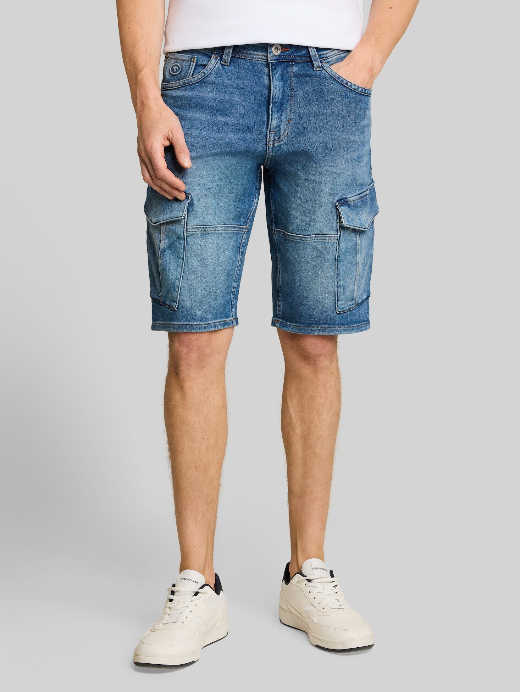 TOM TAILOR Shorts Jeanshosen TTMARVIN STRAIGHT Cargo Jeans Shorts