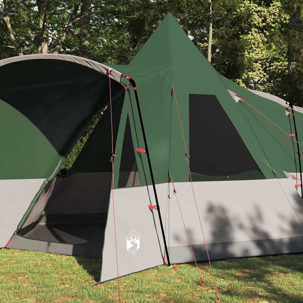 vidaXL Tipi-Zelt Teepee Zelt für 8 Personen mit Dach Grün 720 x 465 x 295 cm, (1 tlg)