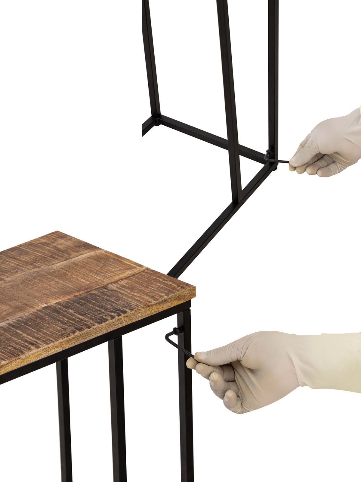 Holz nachhaltig Laptoptisch Beistelltisch 25x60x40cm Casamia Sofatisch C-Tisch Beistelltisch