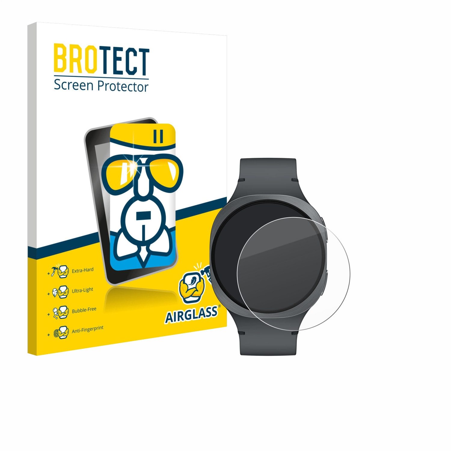BROTECT Displayschutzglas Folie für Samsung Galaxy Watch 8 (40 mm), Schutzfolie Glas Panzer Display Schutz klar