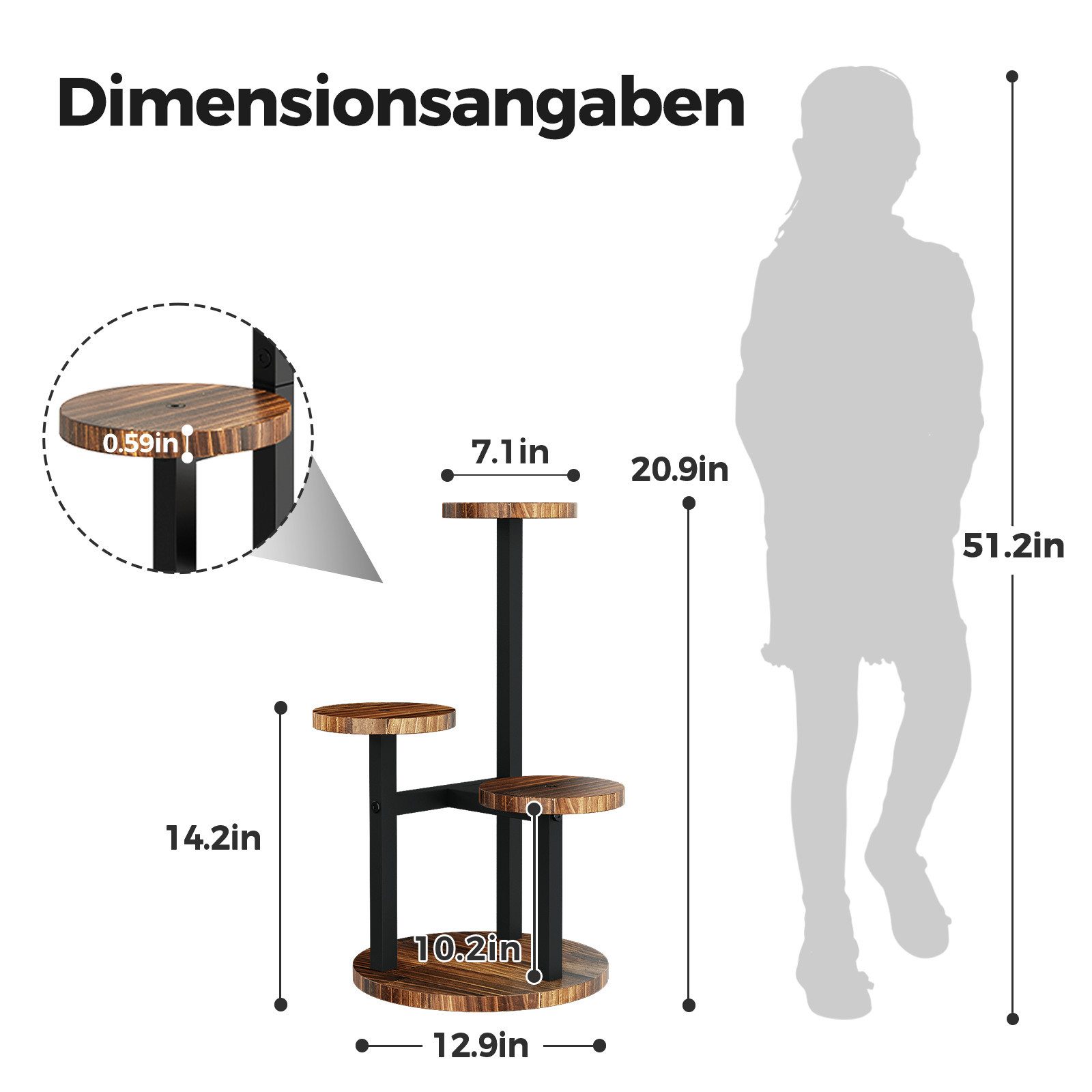 Bamworld Blumenständer Holz-Pflanzenständer, Indoor-Blumenregal, Kleiner Me günstig online kaufen