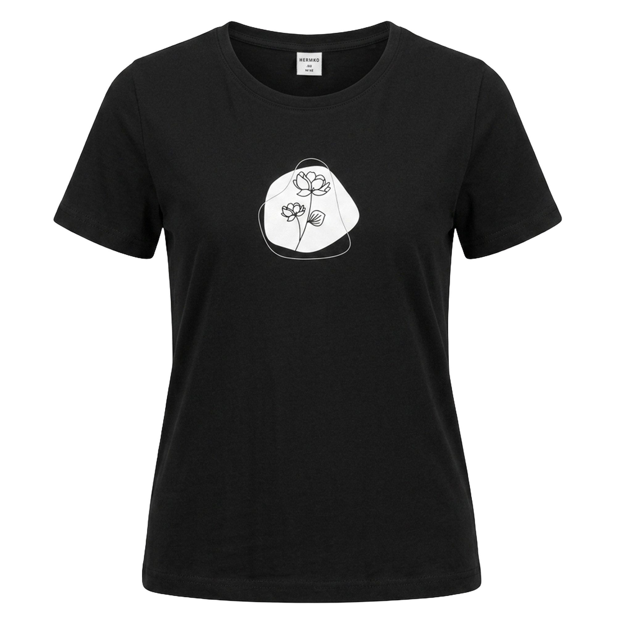 HERMKO Kurzarmshirt 701180055 T-Shirt 100% Bio-Baumwolle mit Druckmotiv hergestellt in EU
