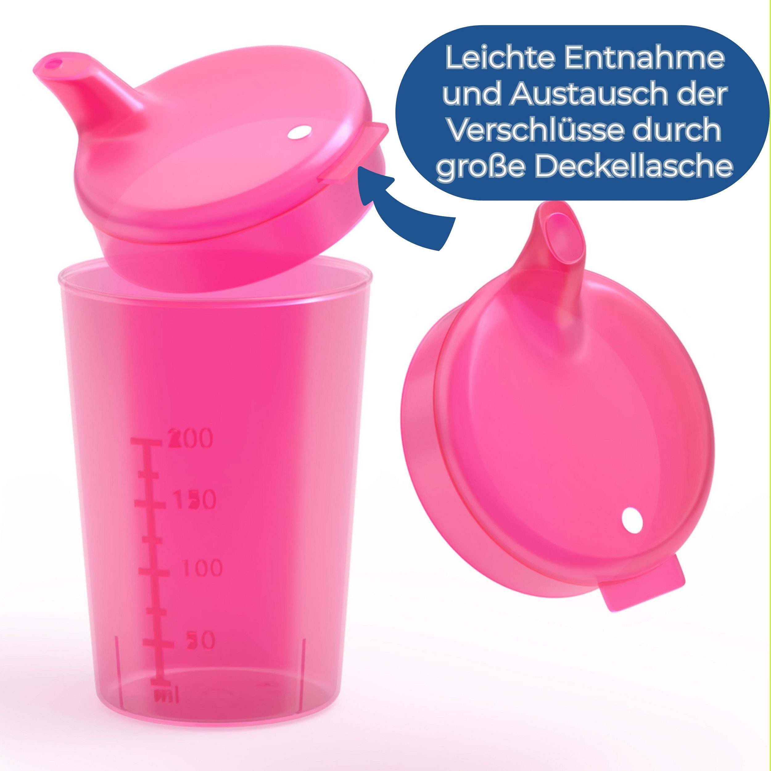 Horn Medical Schnabelbecher 3er Pack Horn Medical Schnabelbecher /Trinkhilfe -Farbe wählbar-, 3-tlg., lebensmittelechtes Polypropylen (PP), bunte & leicht erken – Bild 4 von 5