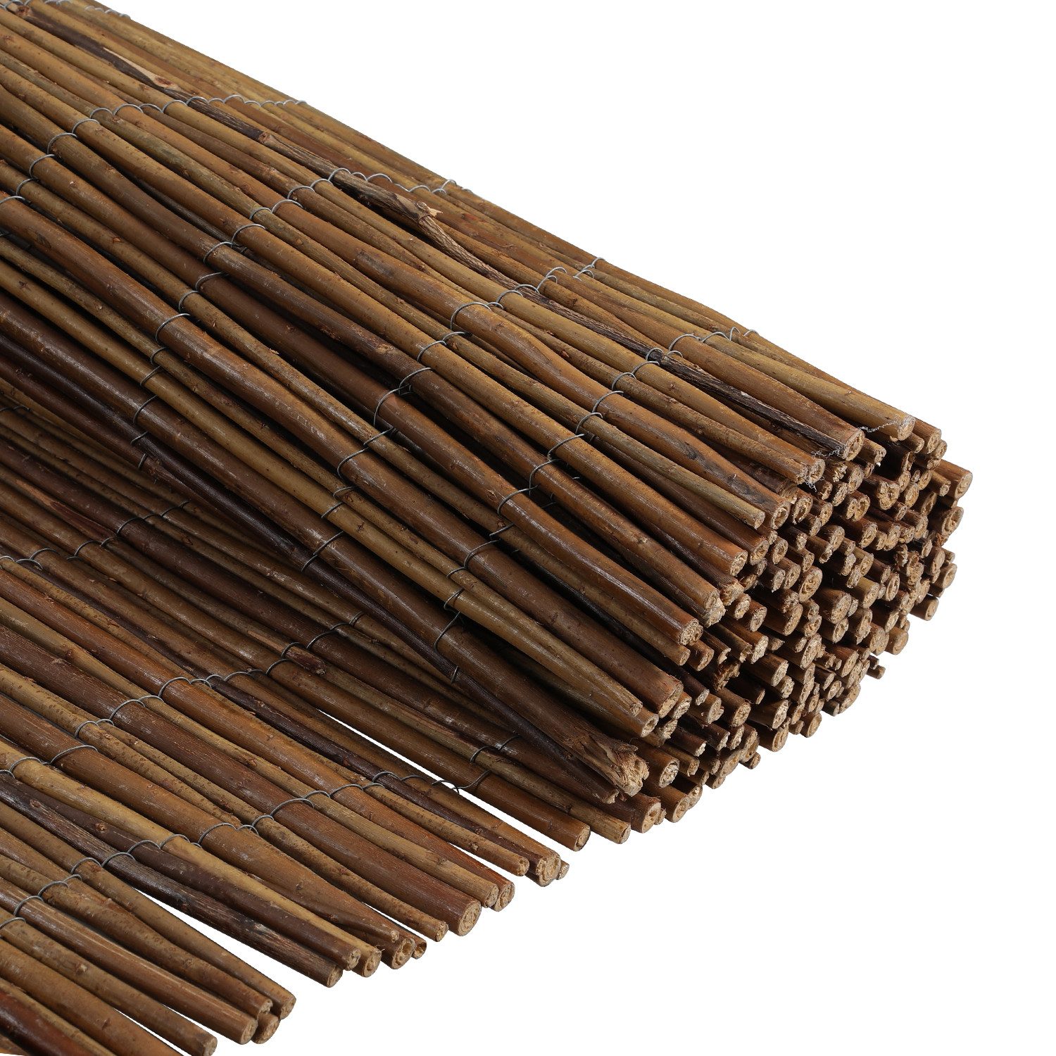 Clanmacy Weidenzaun Weidenzaun Weidenmatte Sichtschutz Zaun für Balkon Terrasse 80x300cm, (Weidenmatte, 1-St., (Höhe 80cm x Breite 3m · viele Größen), Sichtschutz Garten Balkon Terrasse Gartenzaun Holz