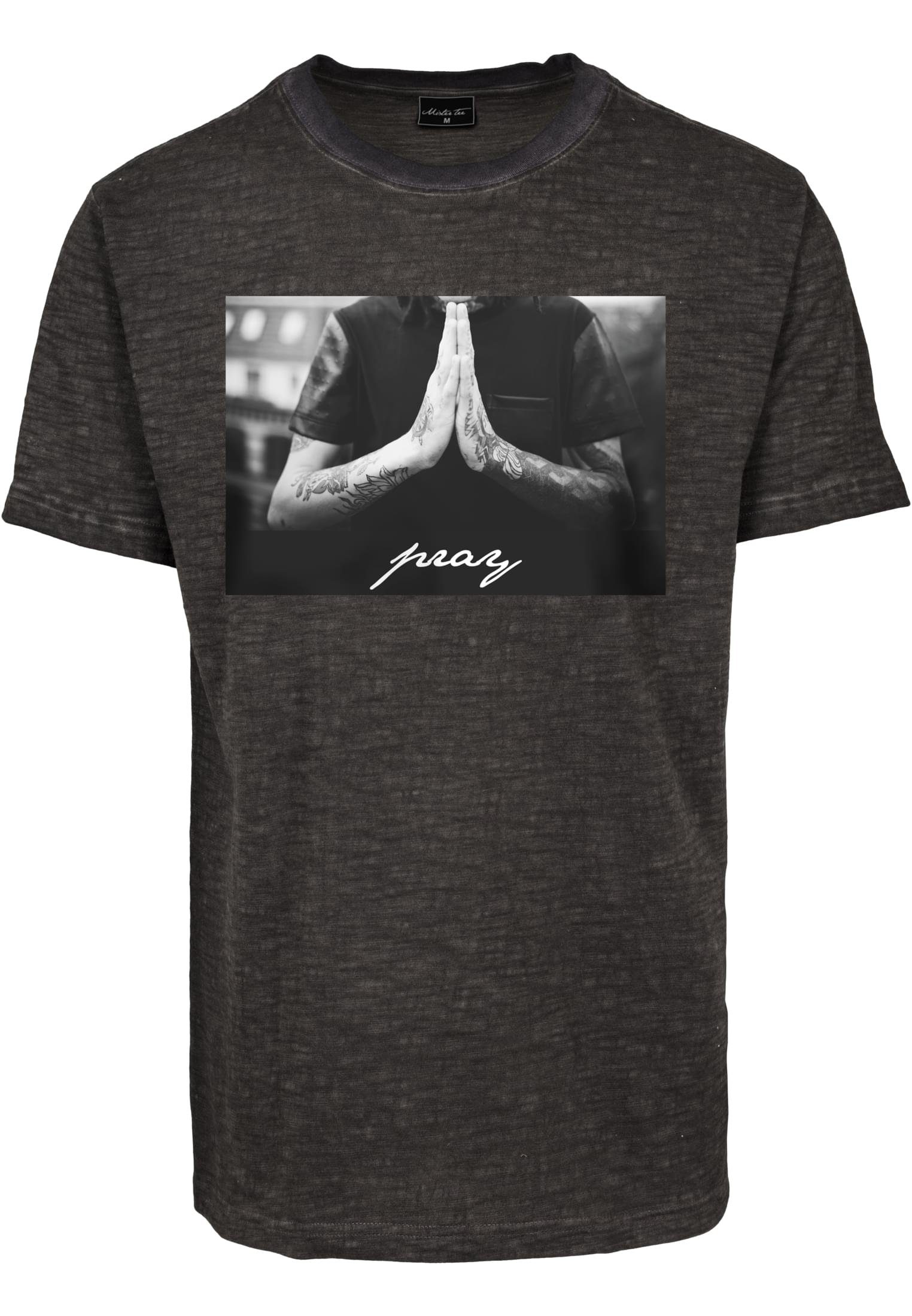 MisterTee Kurzarmshirt Herren Pray Tee (1-tlg) dark grey