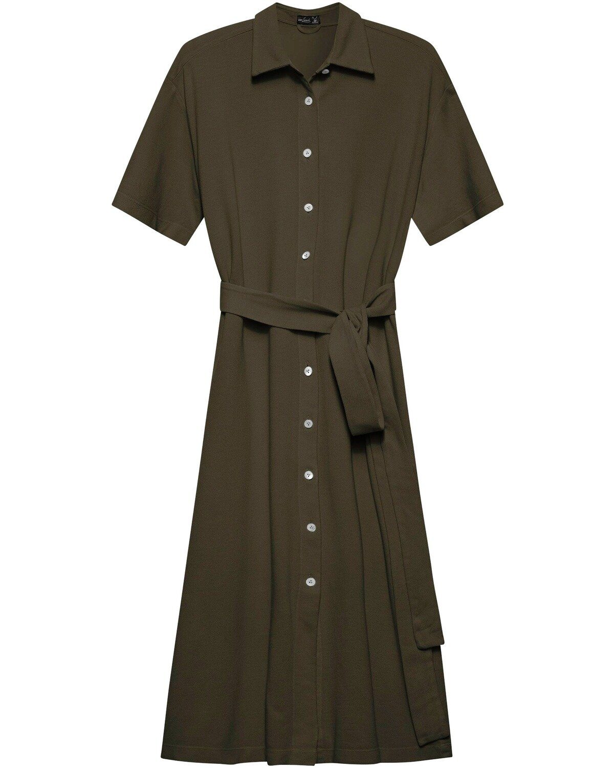 Van Laack Hemdblusenkleid Piqué-Kleid Kamea Oliv
