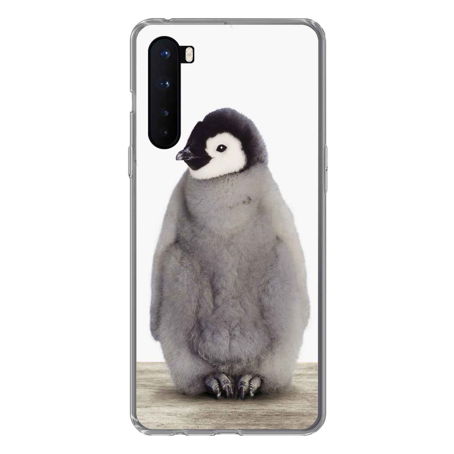 MuchoWow Handyhülle für OnePlus Nord Kinder - Pinguin - Grau - Tiere - Mädchen - Jungen, Phone Case, Silikon, Schutzhülle Dünn