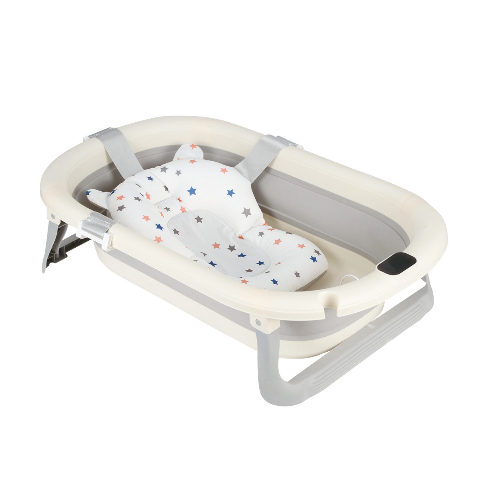 JEOBEST Babybadewanne Baby Badewanne Faltbare mit Integriertem Thermometer, Platzsparend & faltbar, Tragbare Wanne