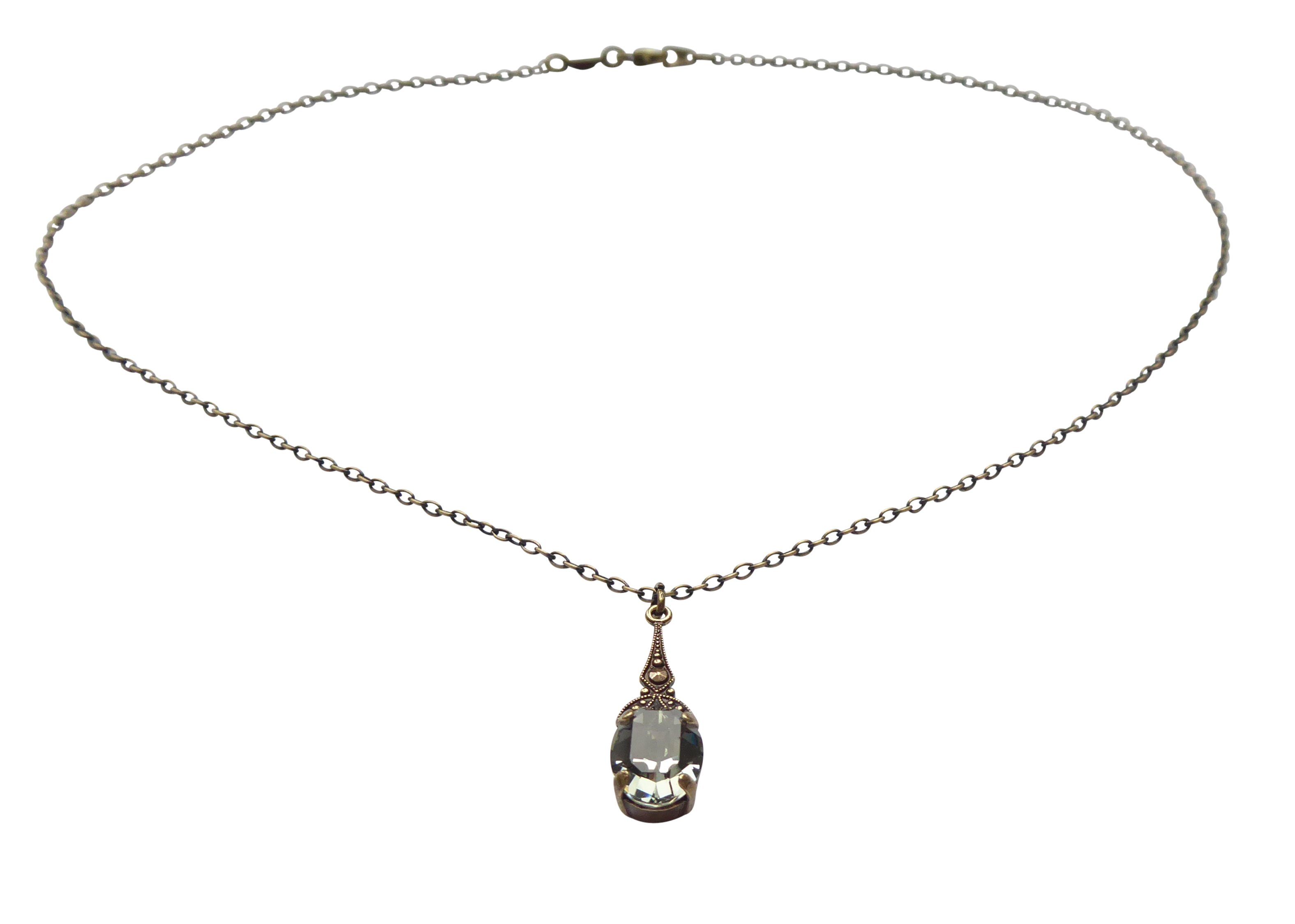 Mugello Gliederkette Bea Kette grau Retro Vintage-Kette Art Deco altmodisch, Handgefertigter Modeschmuck, made in Germany