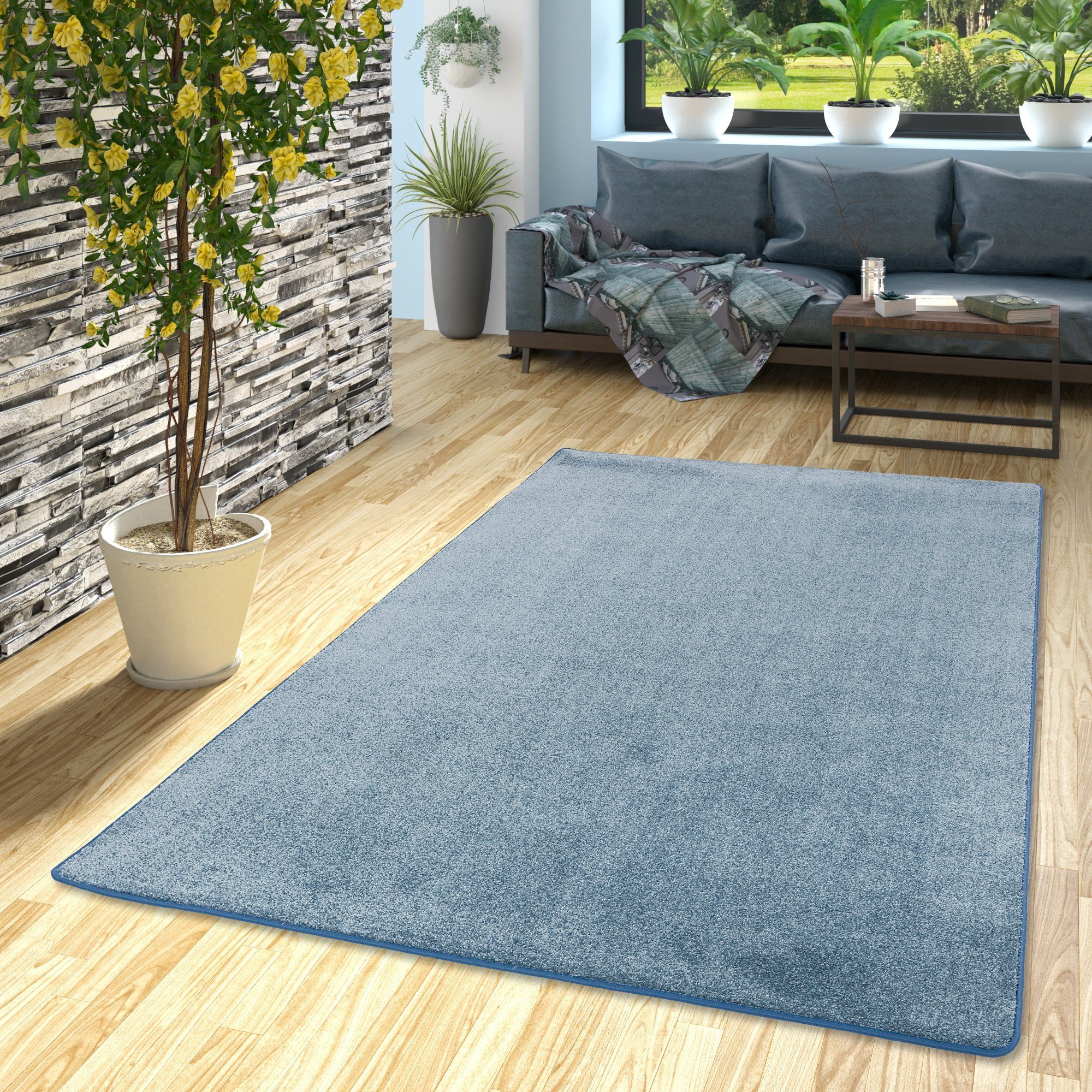 Snapstyle Veloursteppich Hochflor Velours Teppich Luna, Rechteckig, Höhe: 1 günstig online kaufen