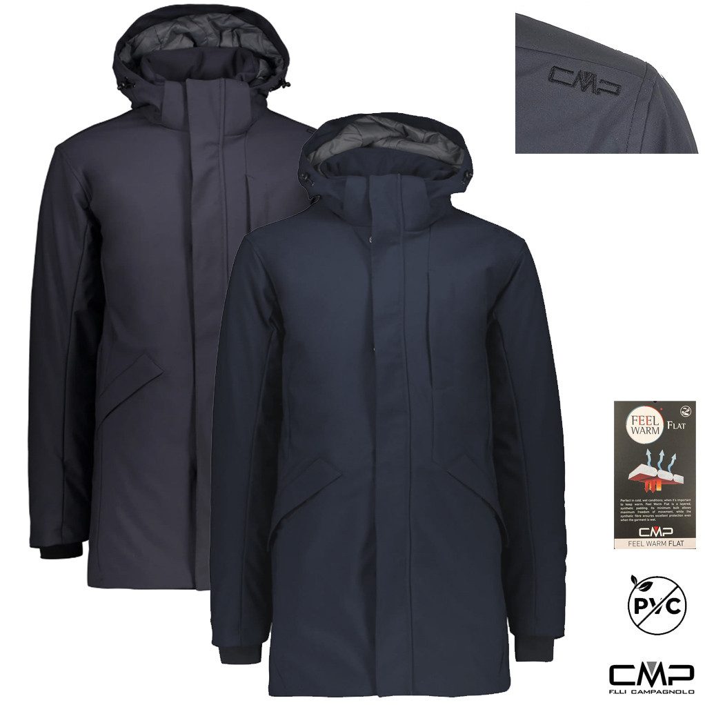 CMP Hardshelljacke CMP - Herren Long Parka wasserdichte warme Outdoorjacke Mantel