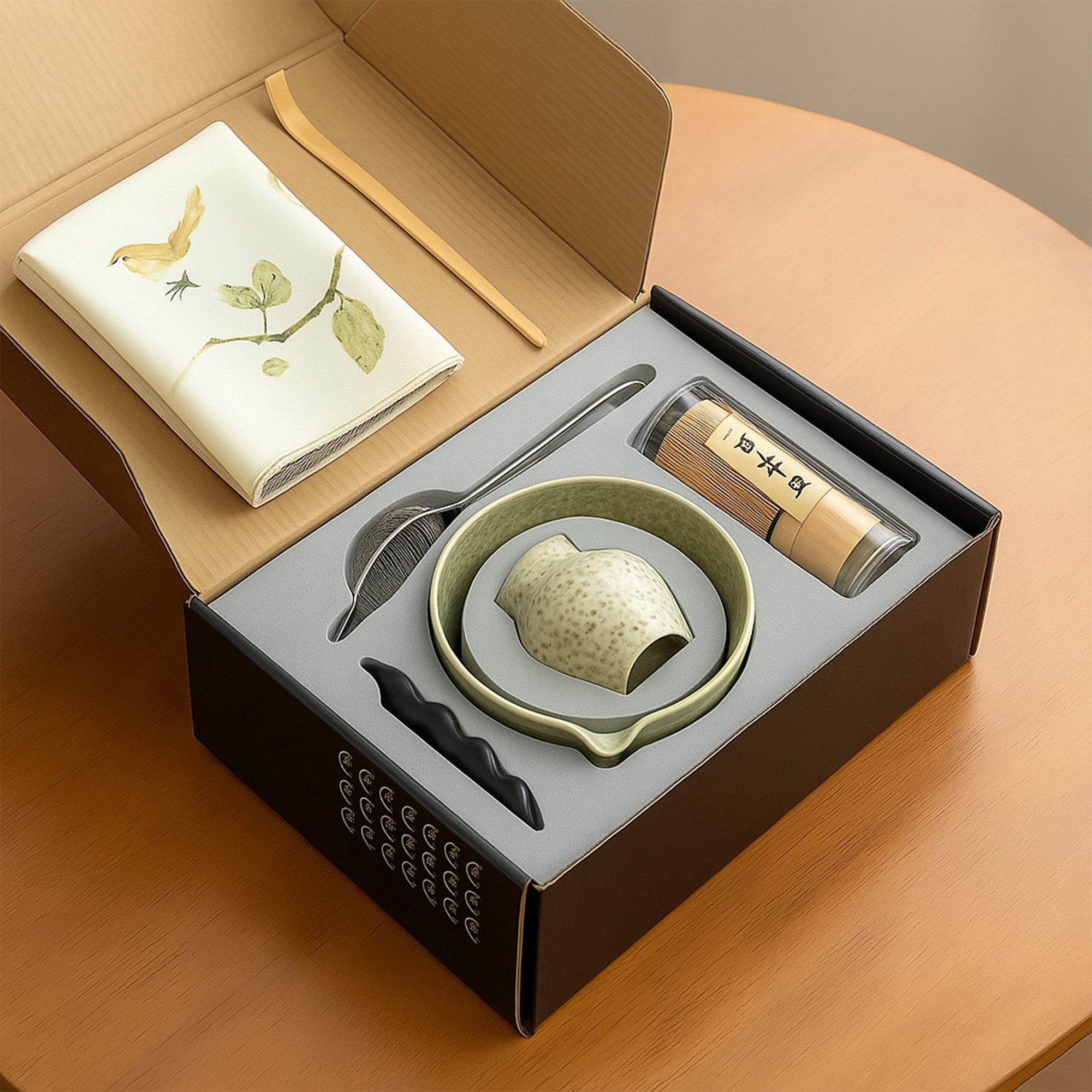Roxlin Teeservice Roxlin Matcha Set (7-teilig) Keramik, Bambus-Besen, Schale & Zubehör