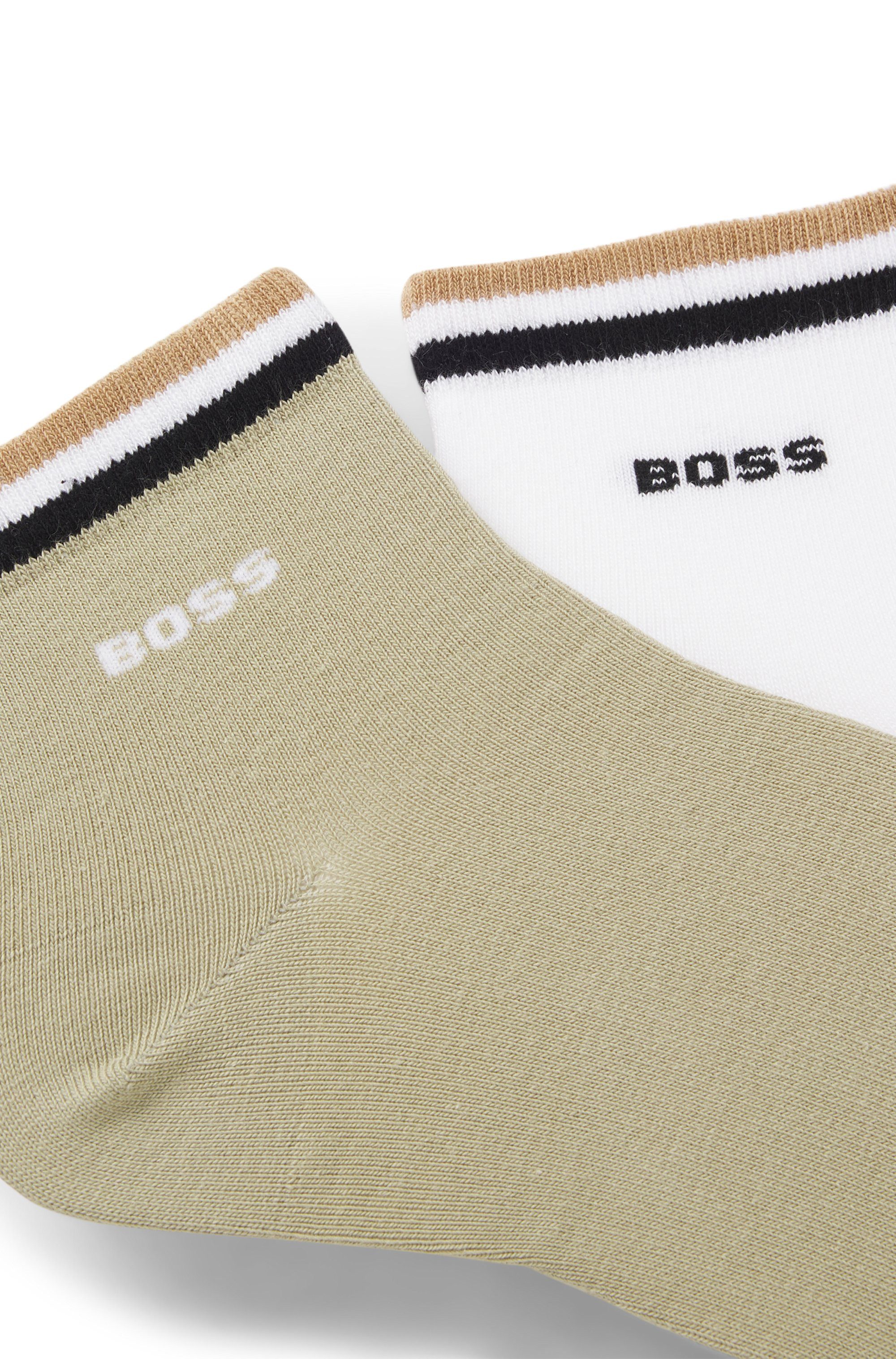 BOSS Freizeitsocken 2P SH Stripe CC (Packung, 2-Paar, 2er) mit BOSS Schriftzug