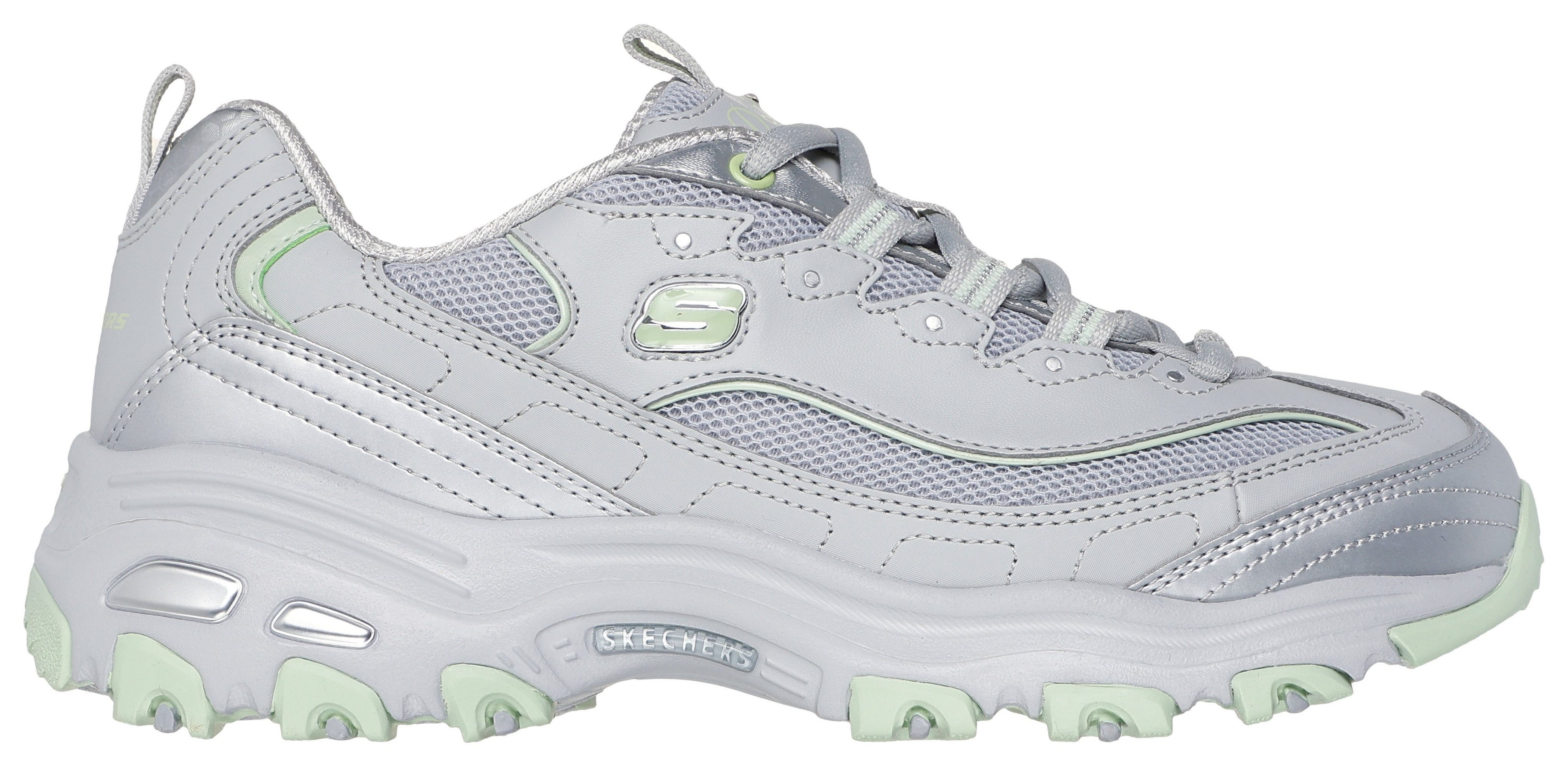 Skechers D'LITES-CHROMATIC Sneaker, Plateausneaker, Schnürschuh mit Metallic Einsätzen