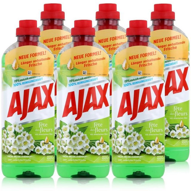 AJAX Ajax Allzweckreiniger Frühlingsblume 1 Liter – Bodenreiniger (6er Pack Allzweckreiniger