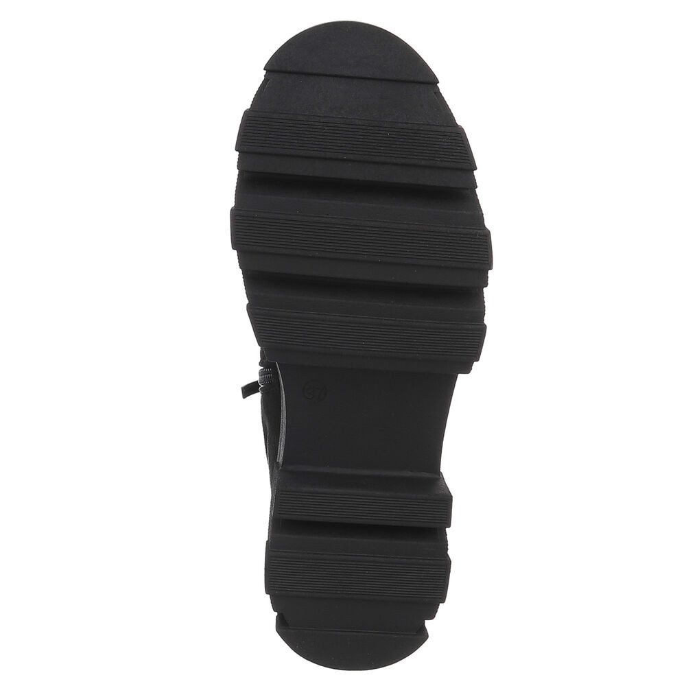 Ital-Design Stylische Stiefelette mit robuster Sohle für Damen Westernstiefelette (71410373) Blockabsatz Plateaustiefeletten in Schwarz
