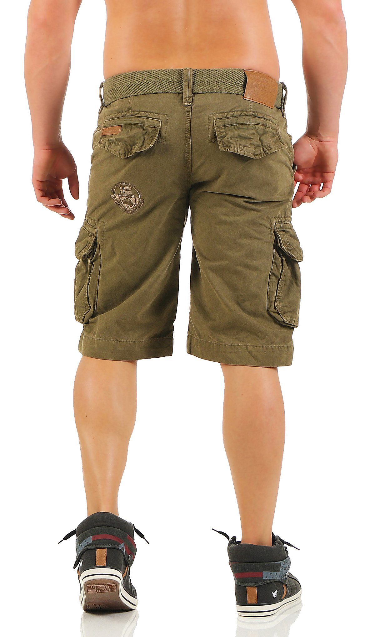 Geographical Norway Cargoshorts Geographical Norway Herren Shorts POLISH (mit abnehmbarem Gürtel) in Unifarbe