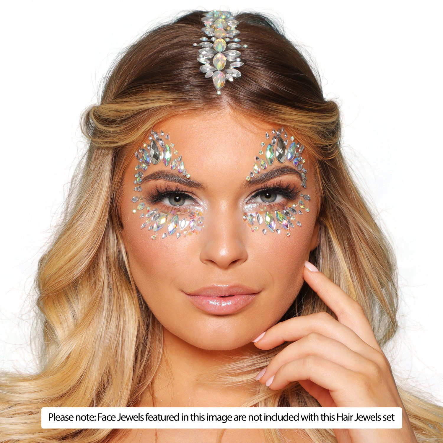 PaintGlow Strass-Tattoo Hair Jewels 'Crown' - Selbstklebende Glitzersteine