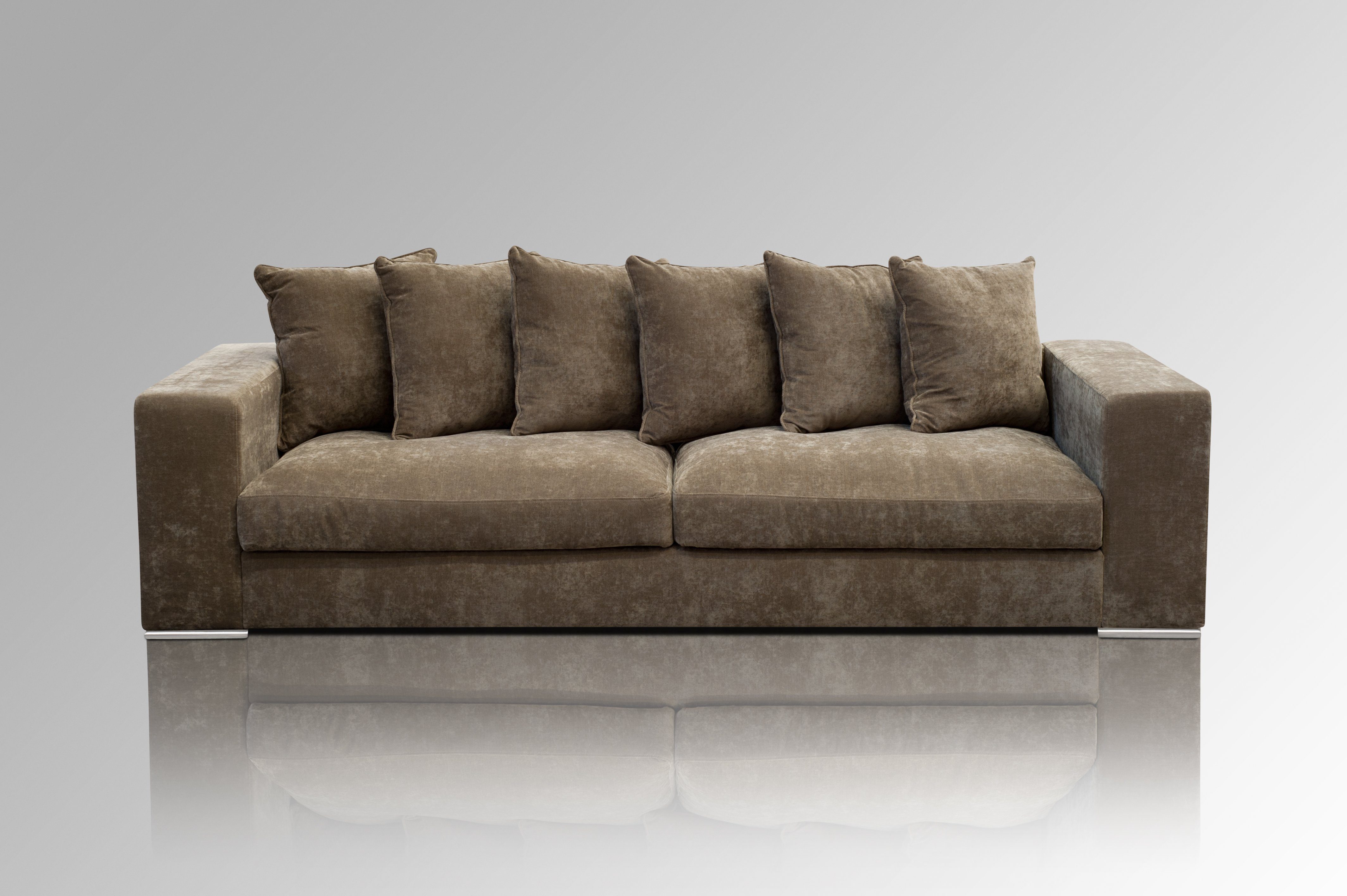 Europe Sofa Samt Made Wohnzimmer AMARIS Sofa Big Elements Braun (Samt) Couch 4 Sitzer XL 'Monroe' in Sofa in 4 Größen,