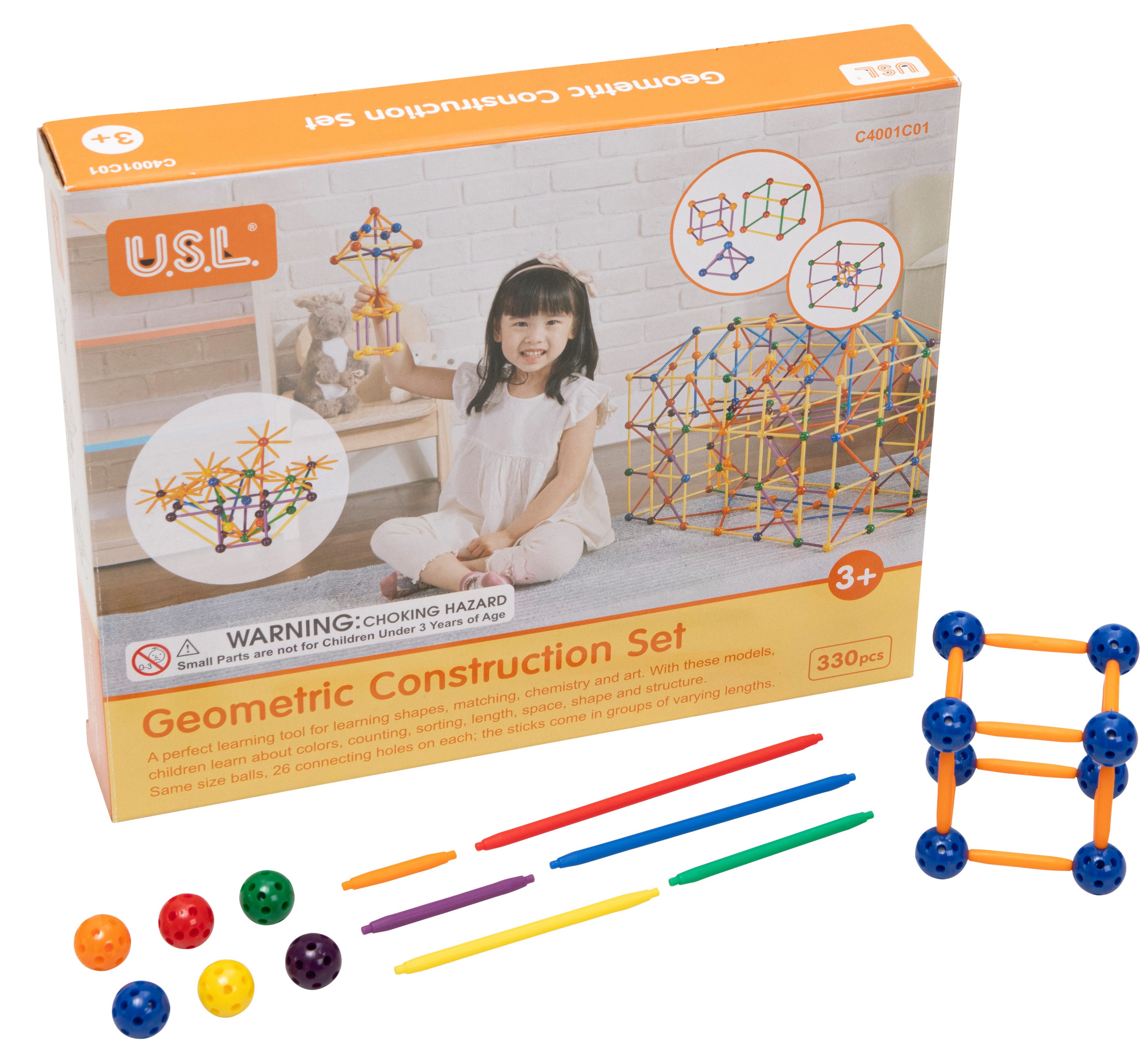 Betzold Lernspielzeug Geometrie-Steckbaukasten – Lernspiel Formen Baukasten