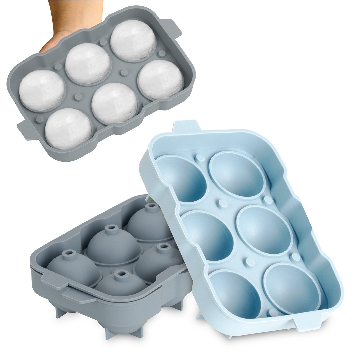 Blumtal Eiswürfelform Формы для кубиков льда Silikon mit Deckel - BPA-freie Silikon Eiswürfelform, (3-tlg)