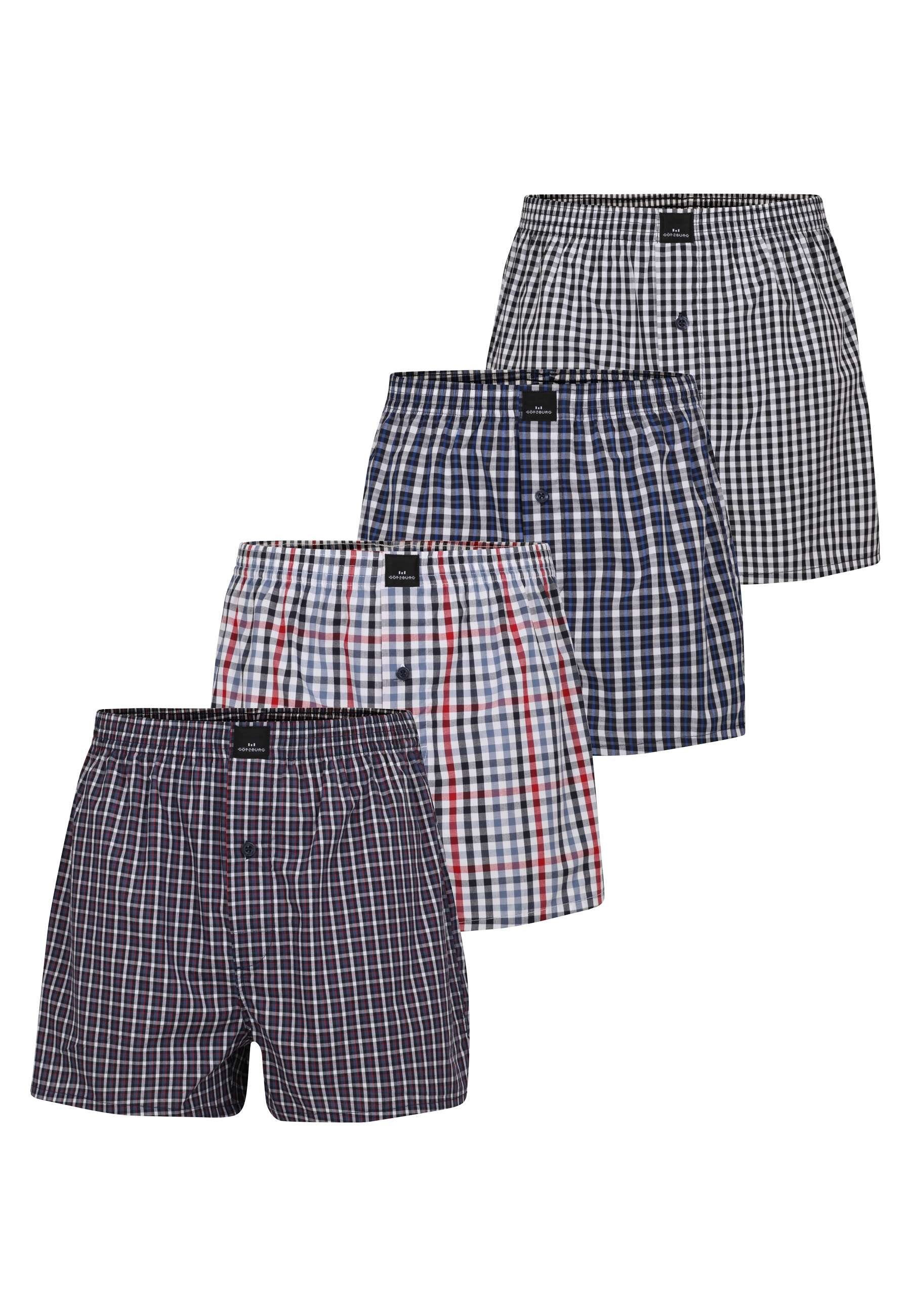 GÖTZBURG Boxershorts GÖTZBURG Herren Boxershort blau 4er Pack (4-St)