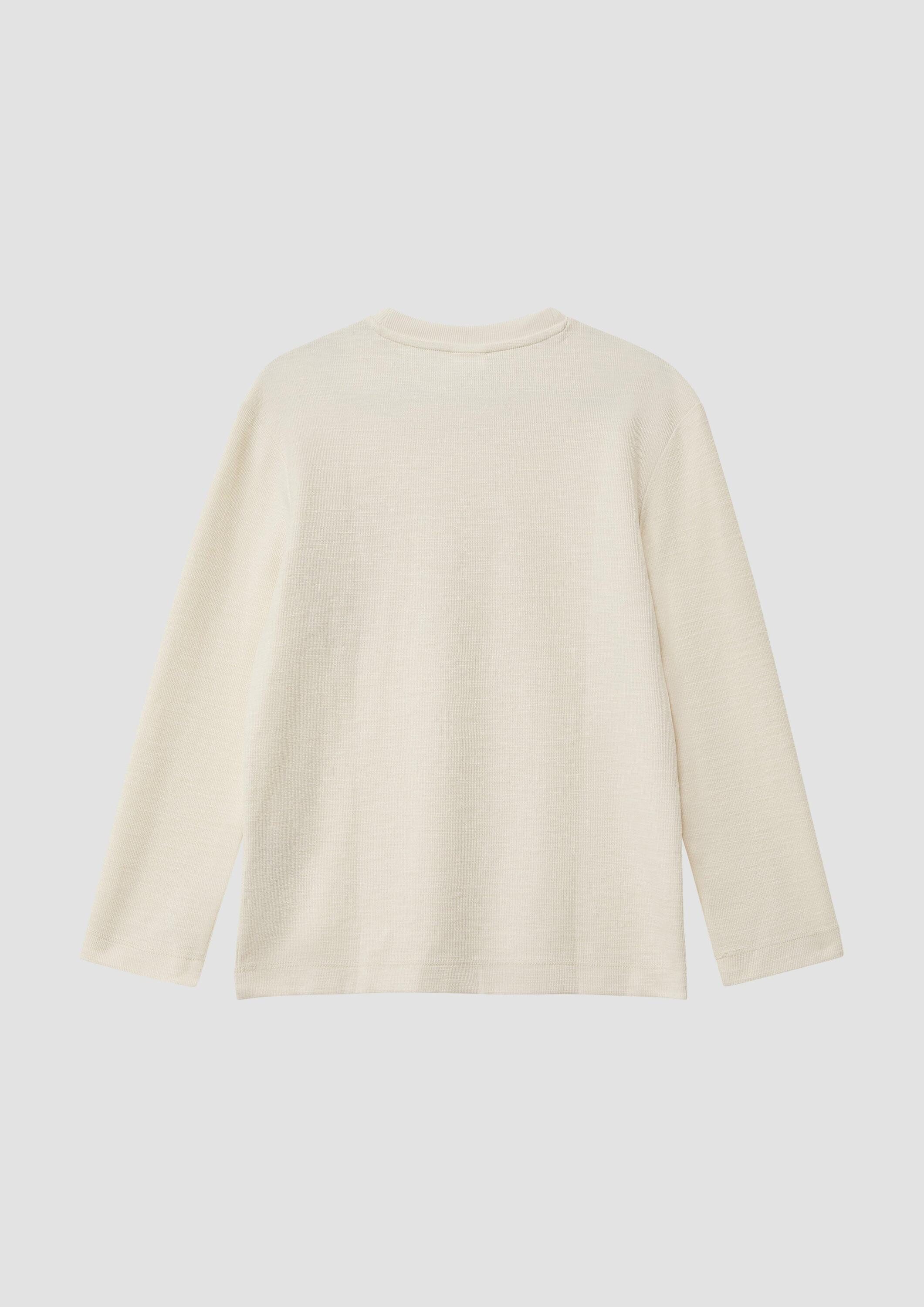 s.Oliver Langarmshirt T-Shirt Longsleeve aus strukturiertem Jersey mit Brusttasche