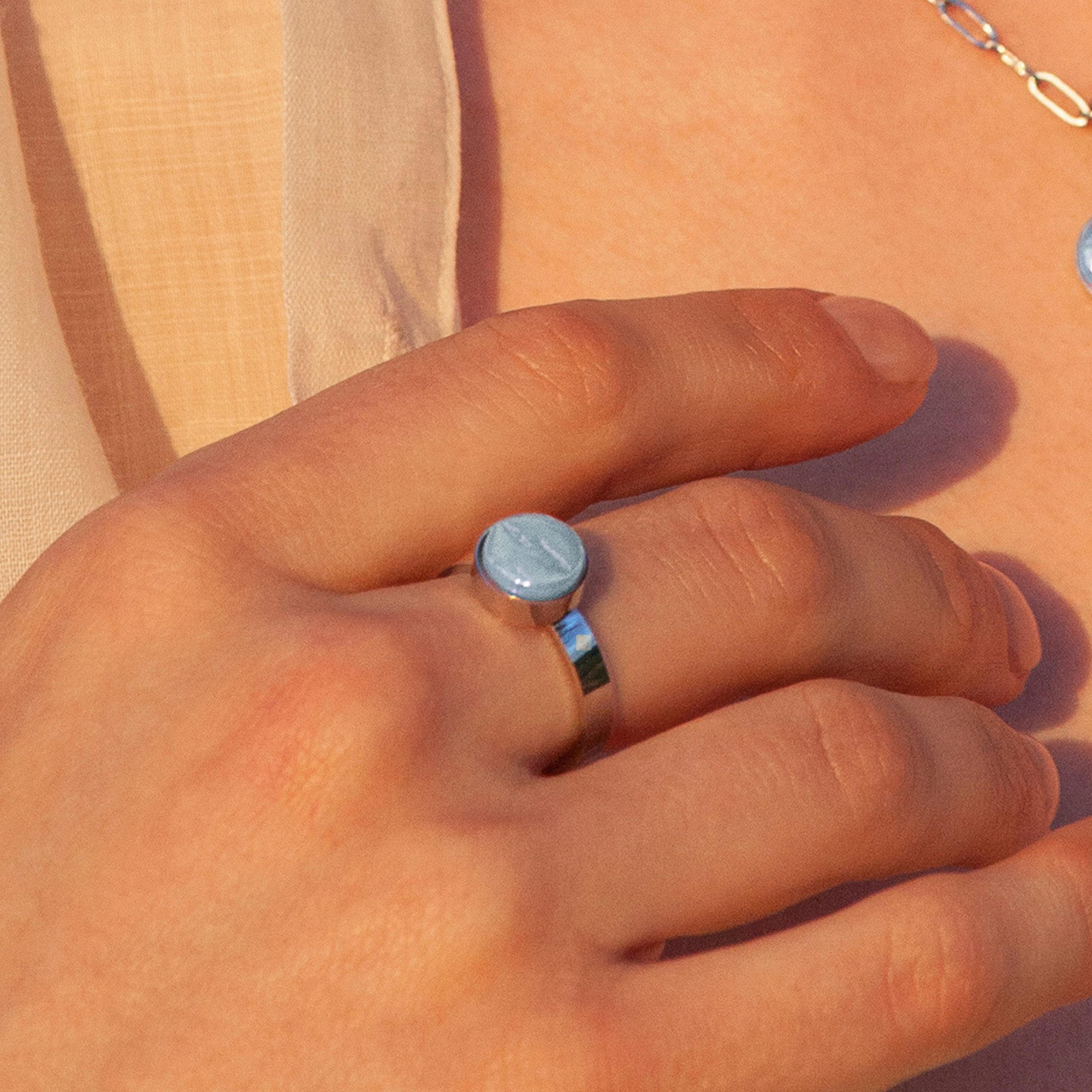 ALEXASCHA Fingerring Verstellbarer Ring mit Stein • 8mm